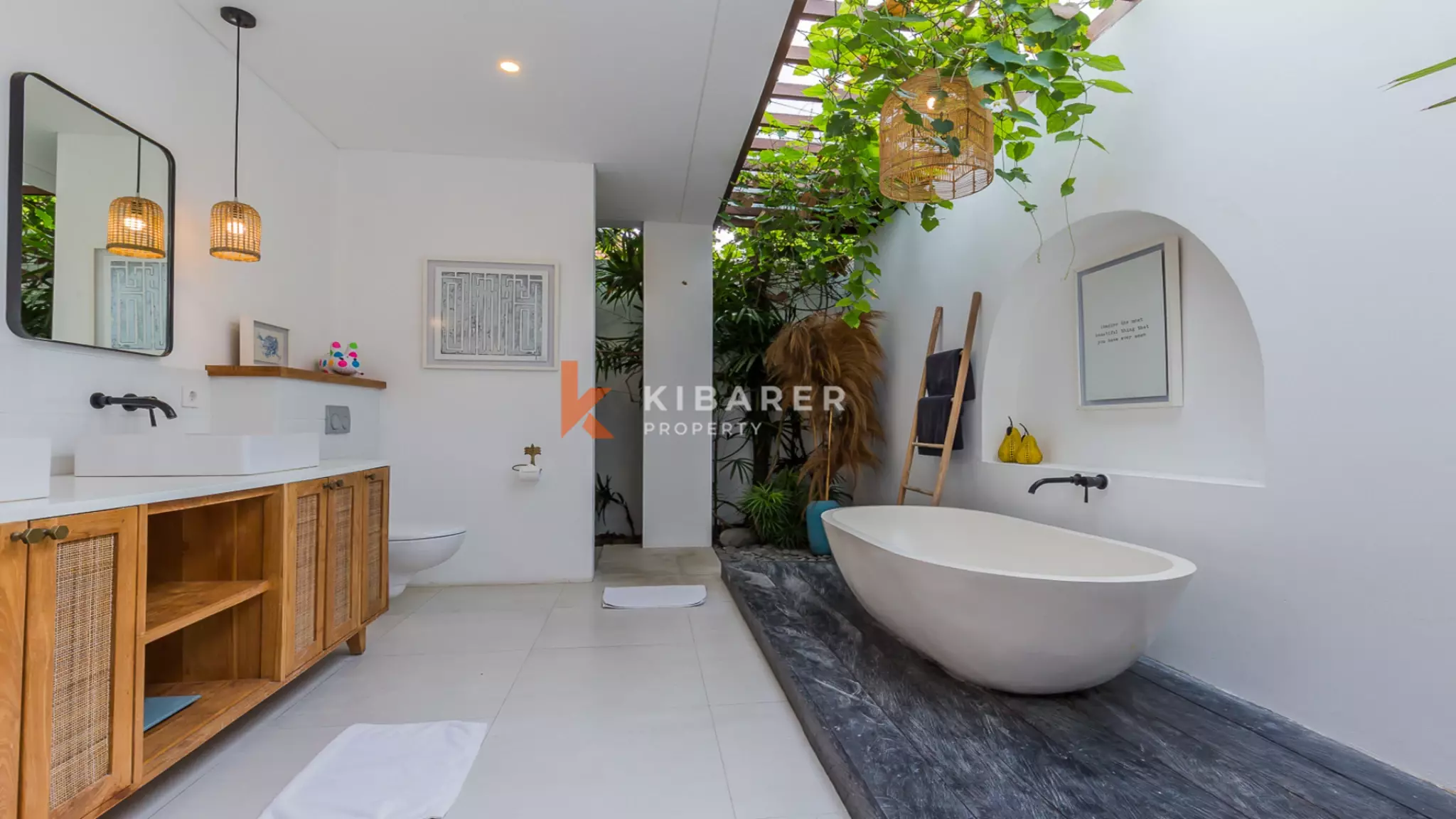 Gorgeous Three Bedroom Villa Enclosed Living Room Situated in Canggu
