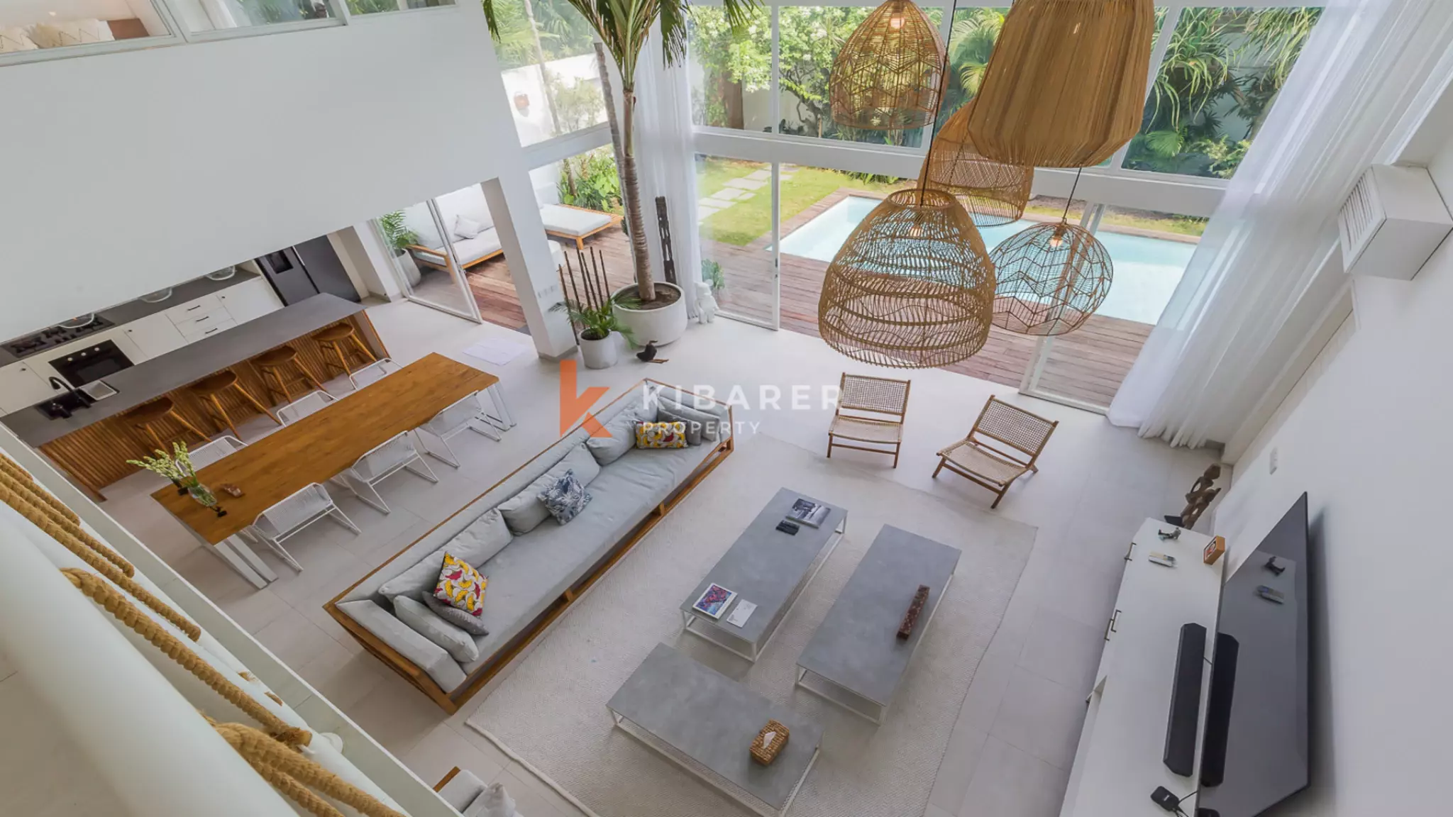 Gorgeous Three Bedroom Villa Enclosed Living Room Situated in Canggu