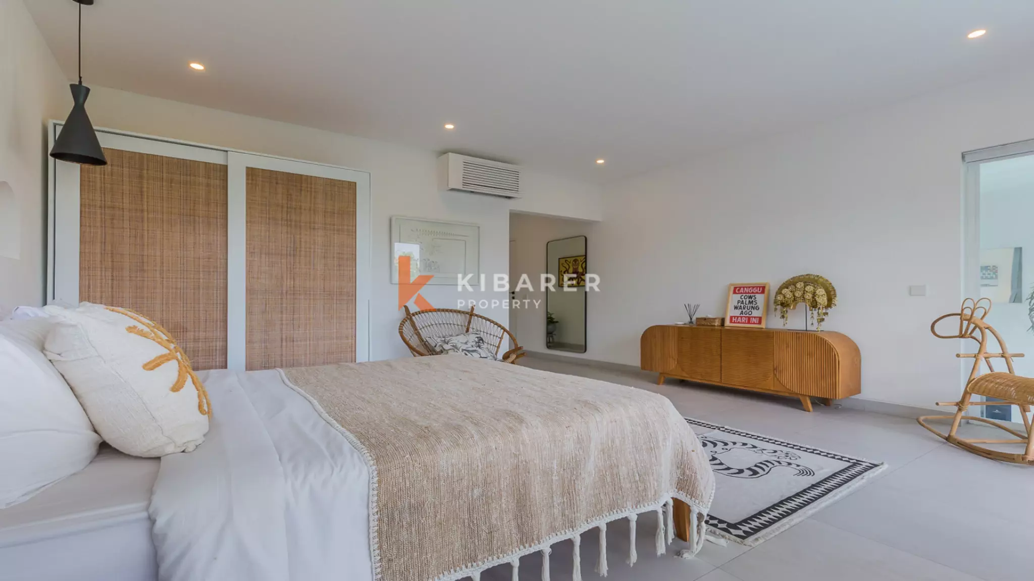 Gorgeous Three Bedroom Villa Enclosed Living Room Situated in Canggu