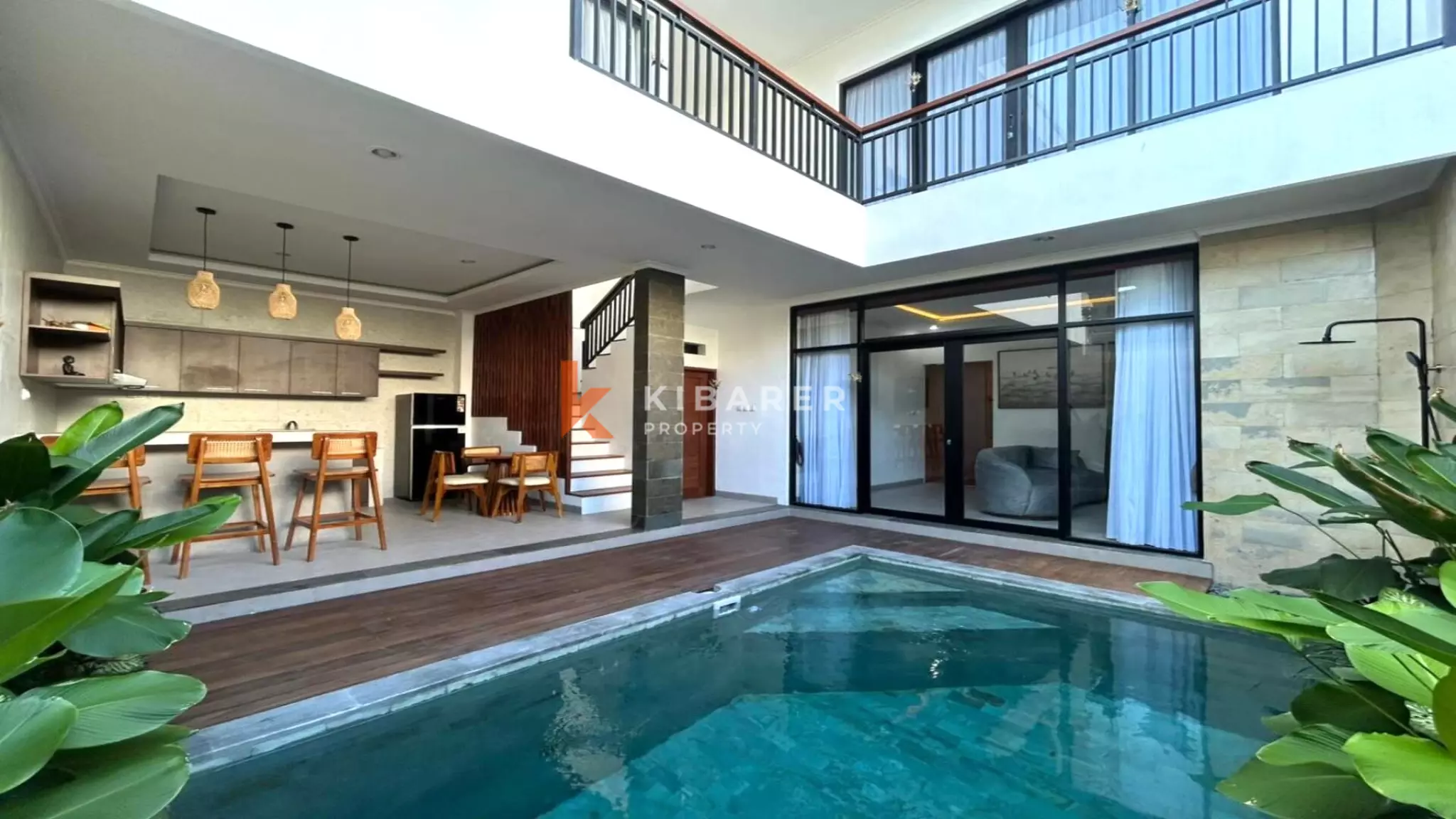 Modern Two-Bedroom Enclosed Living Room Villa with Private Pool in Padonan