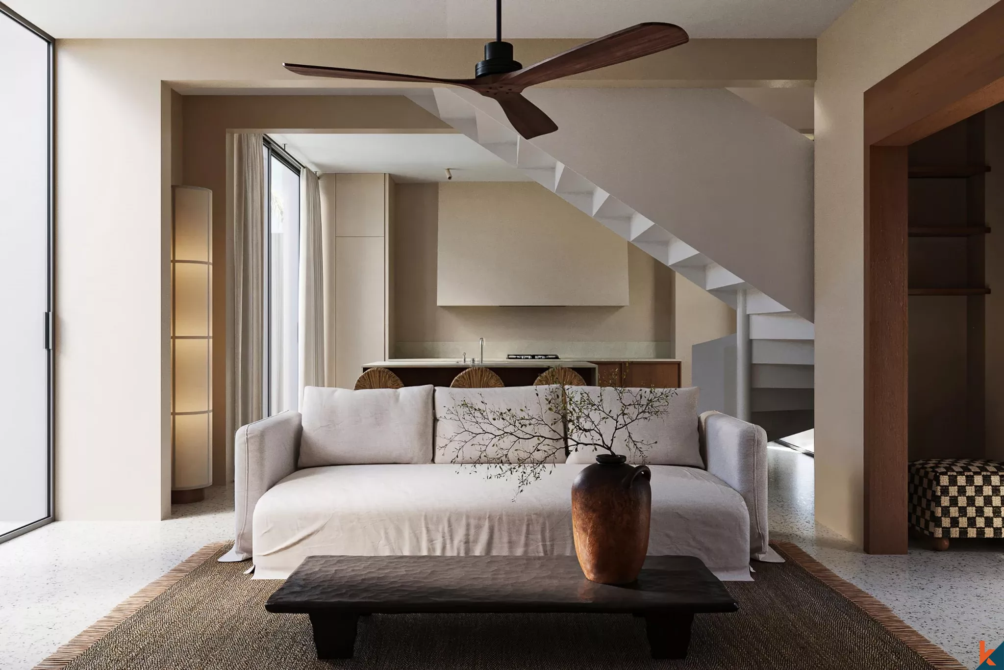 Modern Two-Bedroom Eco Townhouse for Lease in Pererenan