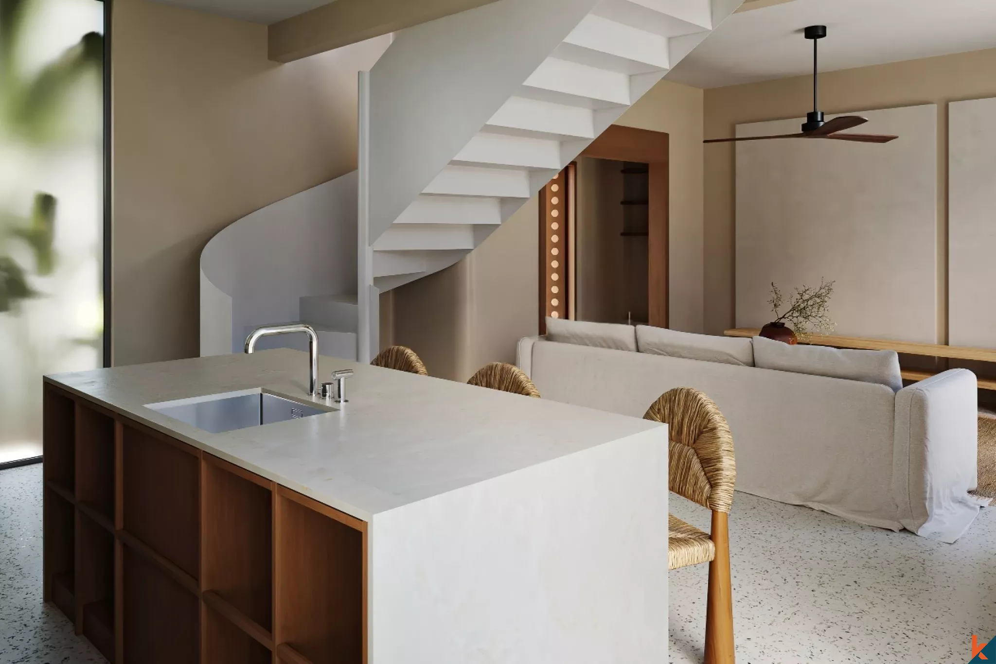 Modern Two-Bedroom Eco Townhouse for Lease in Pererenan