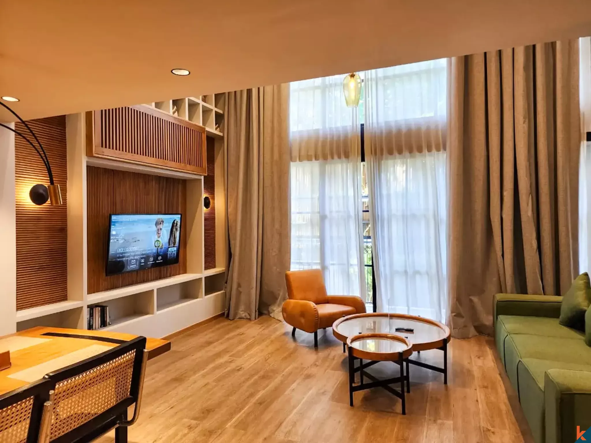 Apartemen loft dengan satu kamar tidur yang disewakan, bagian dari hotel bintang lima di Berawa