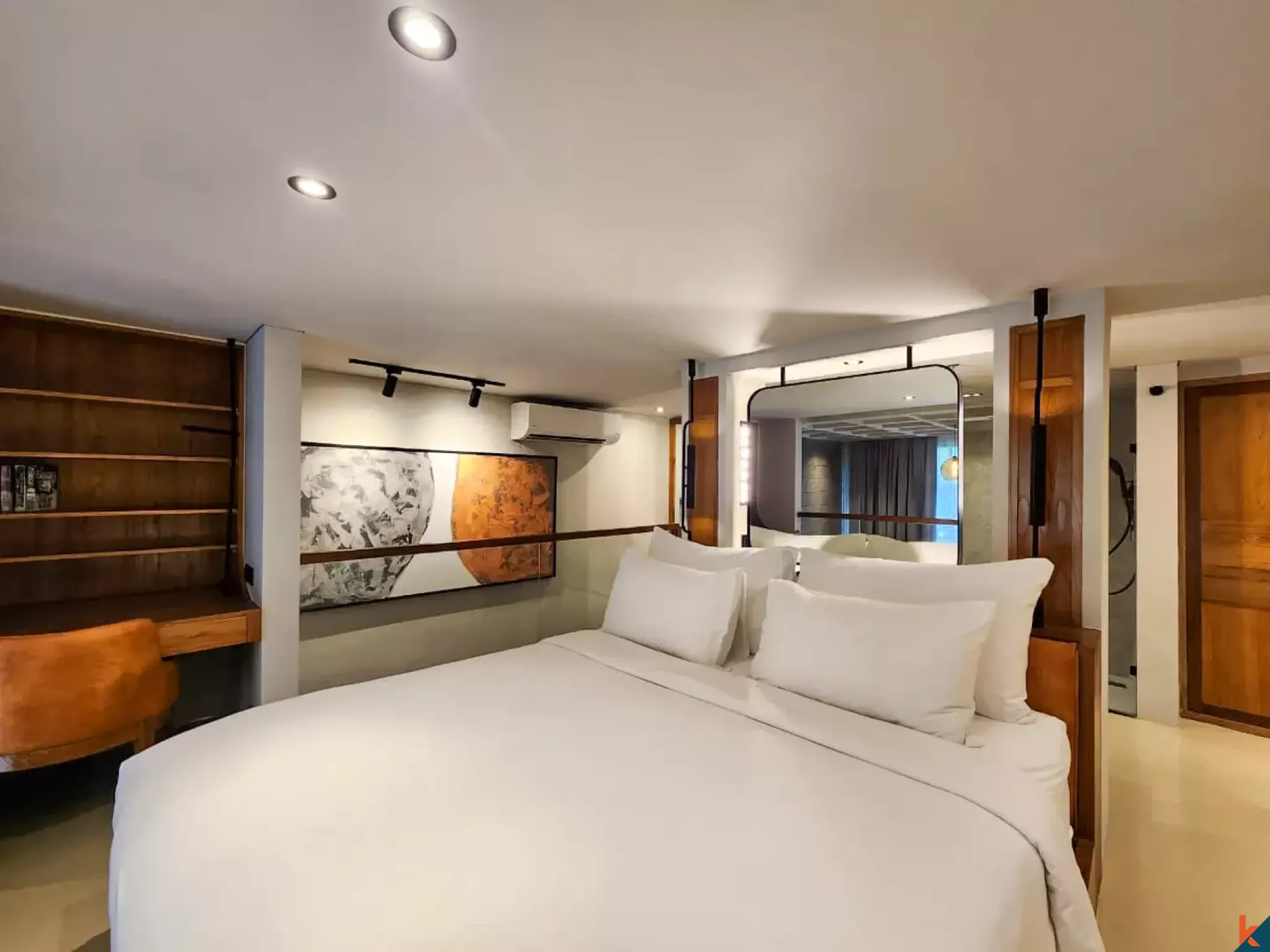 Apartemen loft dengan satu kamar tidur yang disewakan, bagian dari hotel bintang lima di Berawa