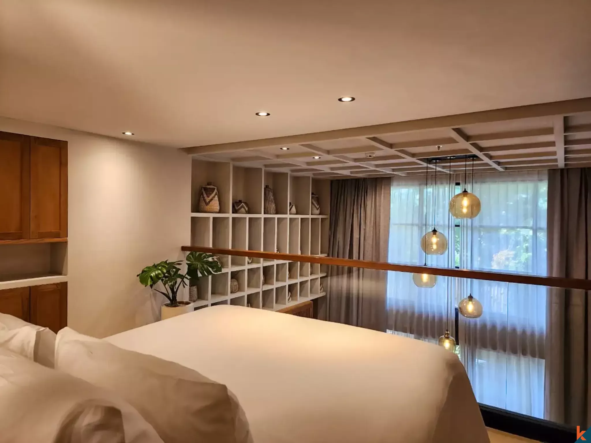 Apartemen loft dengan satu kamar tidur yang disewakan, bagian dari hotel bintang lima di Berawa