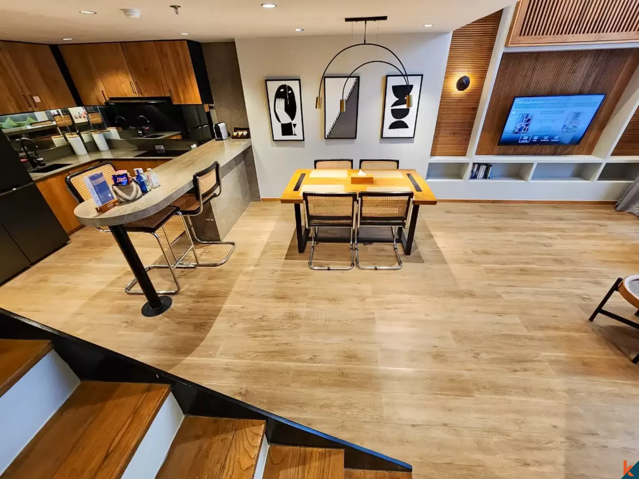 Apartemen loft dengan satu kamar tidur yang disewakan, bagian dari hotel bintang lima di Berawa