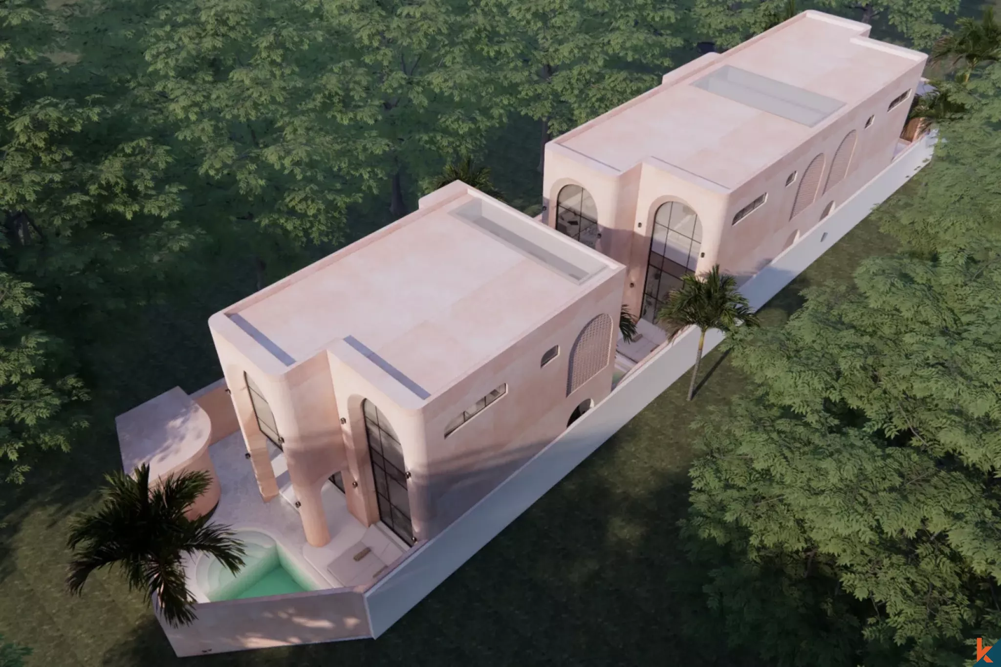 Villas de deux chambres à louer à Bingin, de style architectural persan (livré en février 2026)