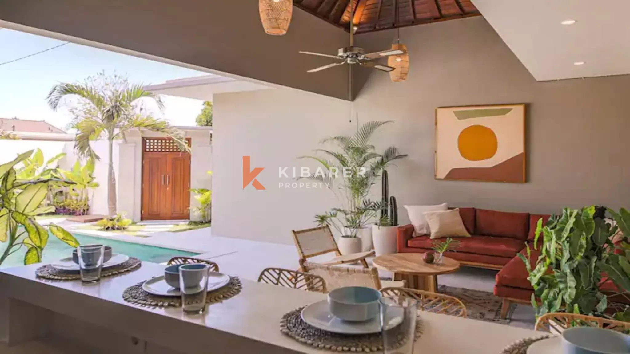 Vila Tropis Tiga Kamar Tidur dengan Ruang Terbuka di Pererenan