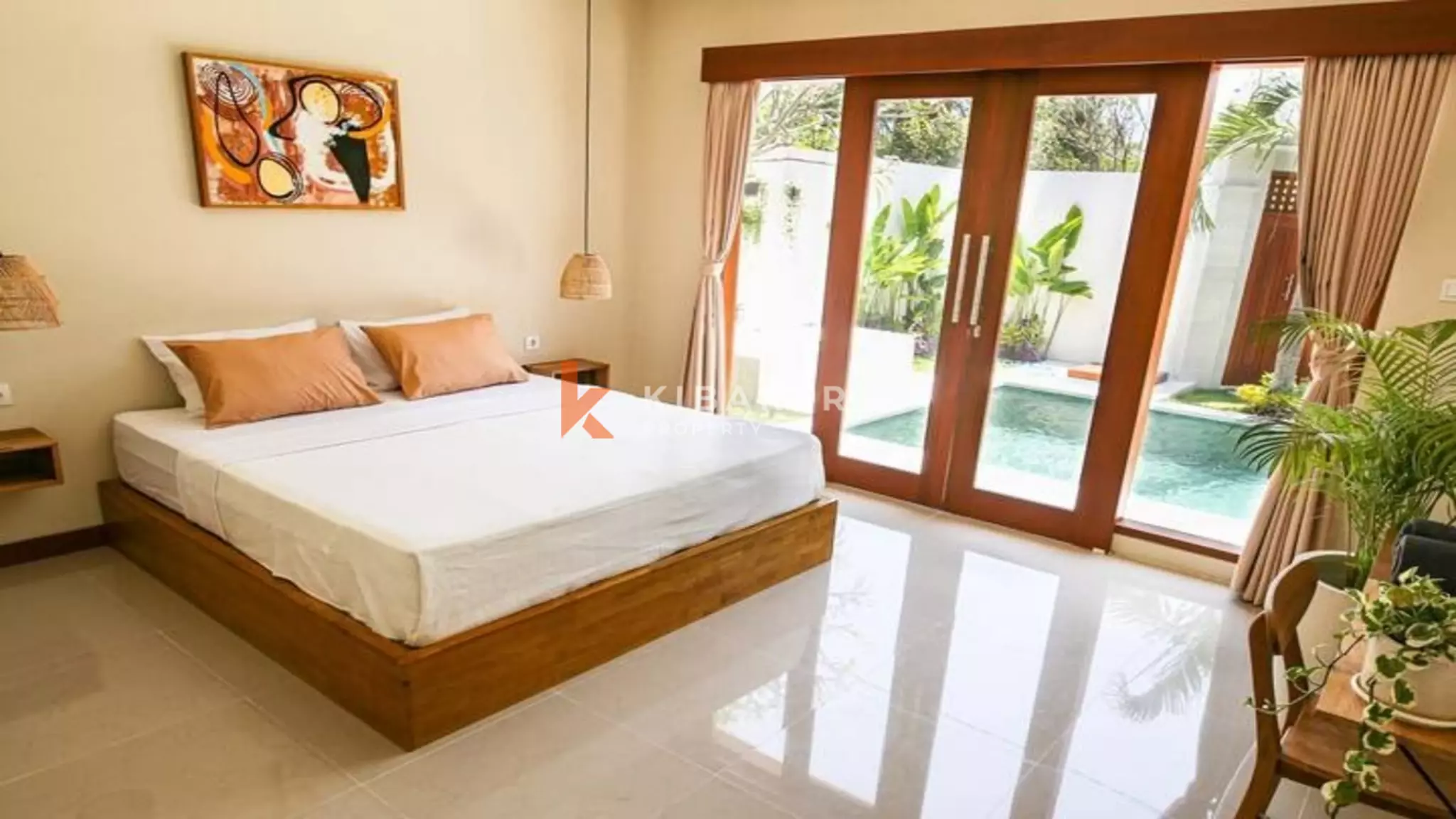 Vila Tropis Tiga Kamar Tidur dengan Ruang Terbuka di Pererenan