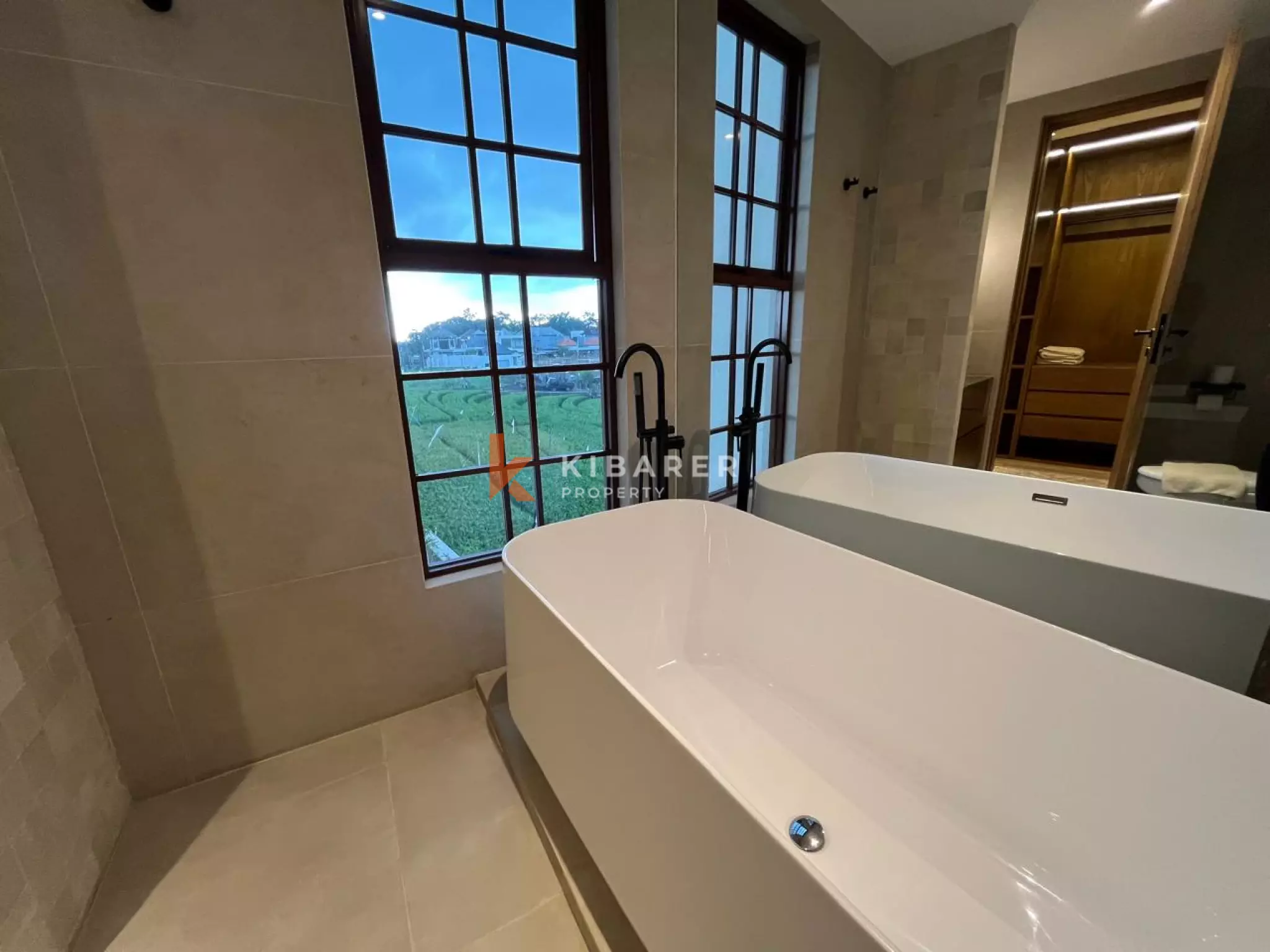 Peaceful Modern Three Bedroom Villa touched with Luxury Ambience and Amazing Paddy Field View in Canggu