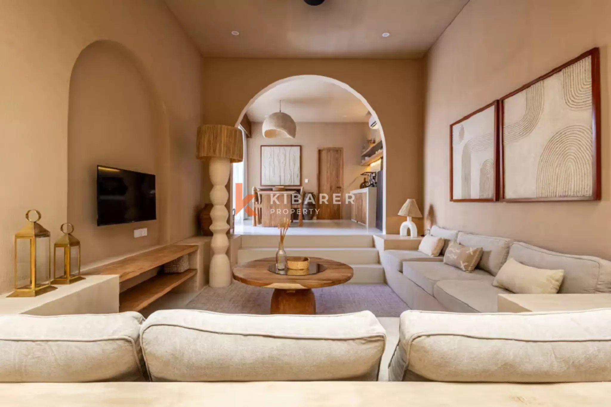 Vila Tertutup Dua Kamar Tidur dengan Harmoni Feng Shui di Bingin