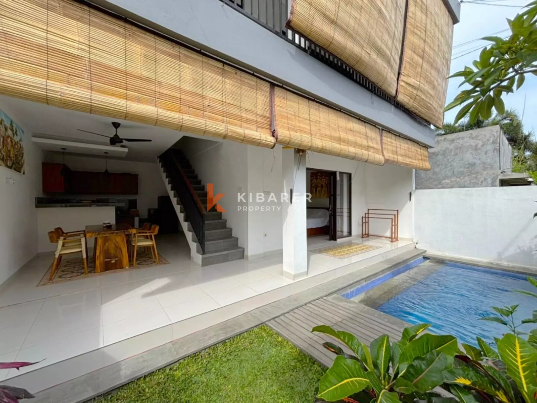 Vila Dua Kamar Tidur Berkonsep Terbuka yang Sejuk Menghadap Kolam Renang – Cemagi