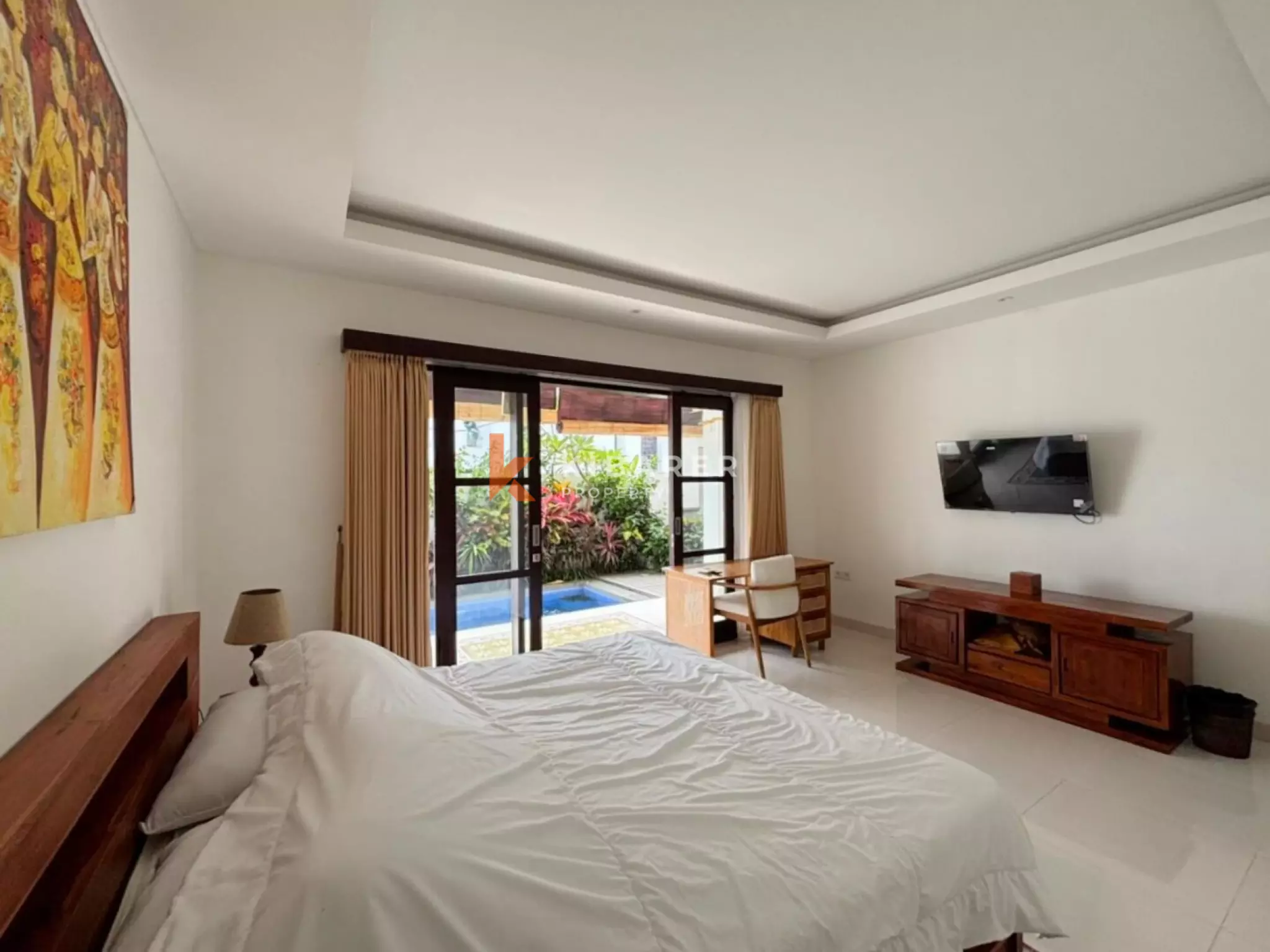 Vila Dua Kamar Tidur Berkonsep Terbuka yang Sejuk Menghadap Kolam Renang – Cemagi