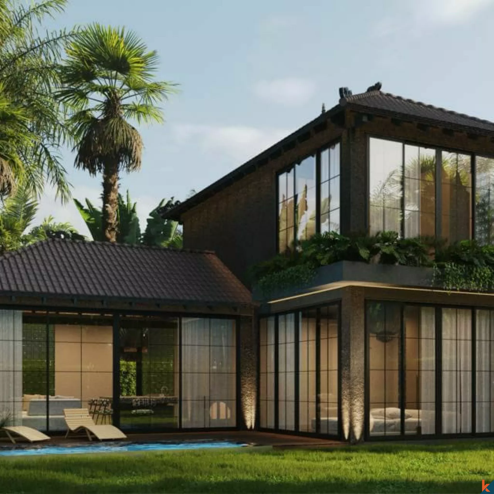 Villa tropicale de 2 chambres avec serre, un véritable sanctuaire à Ubud