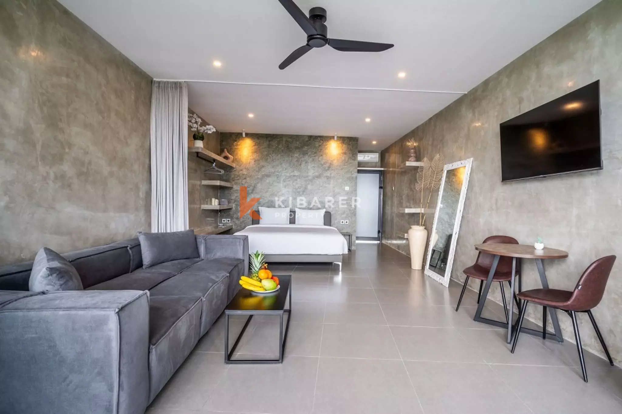 Penthouse de luxe avec une chambre et vue sur le coucher de soleil à Pererenan