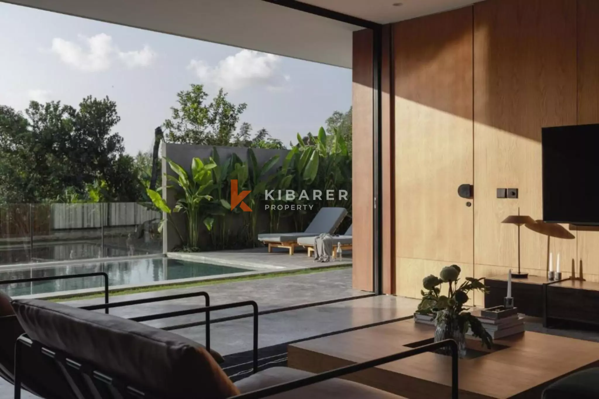 Villa élégante de style mid-century à Canggu