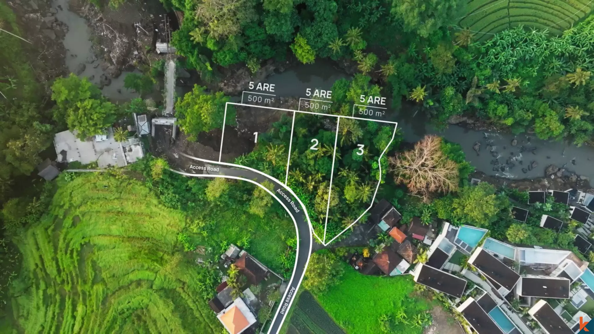 Cinq parcelles exclusives en bail emphytéotique à Kaba-Kaba offrent une vue imprenable sur la ceinture verte.