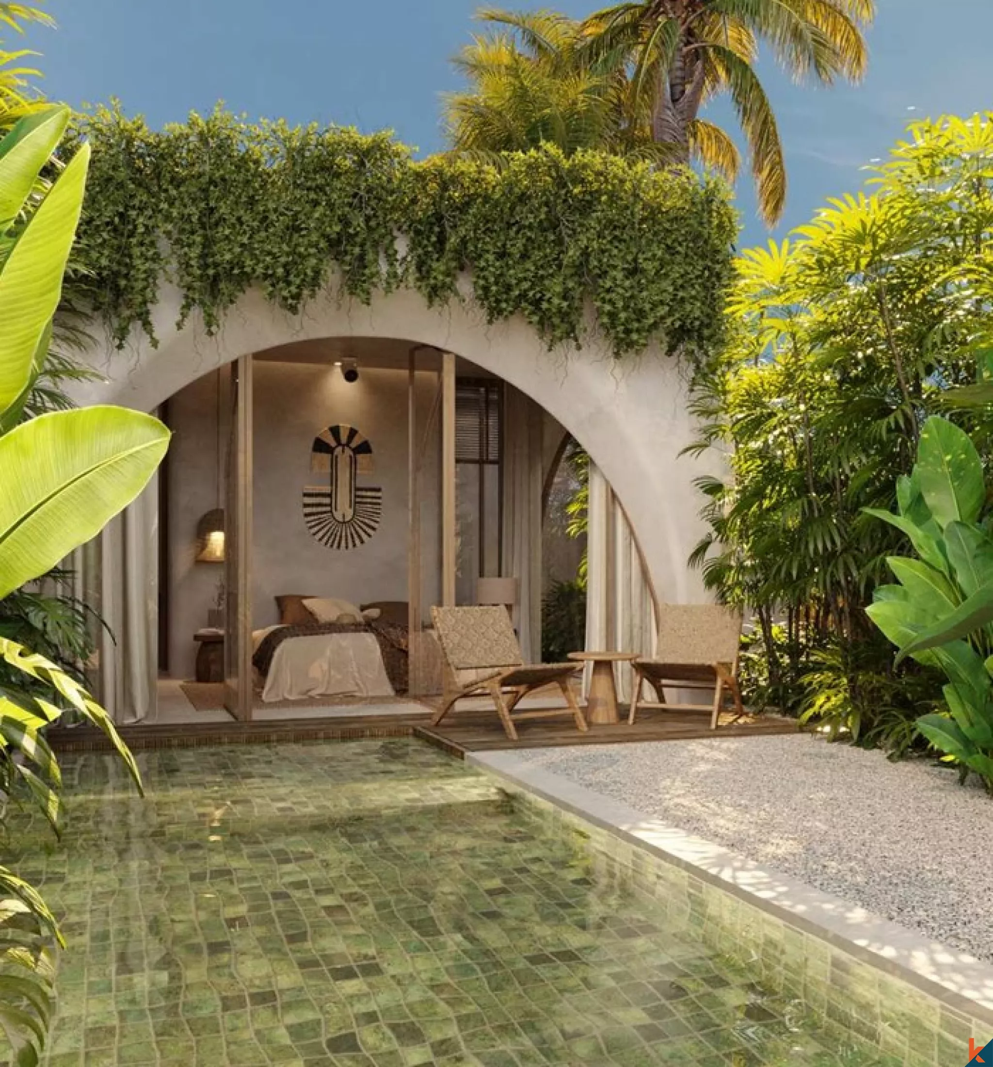 Villa Retret 1 Kamar Tidur Bergaya Boho Luxe yang Elegan dan Mewah di Uluwatu