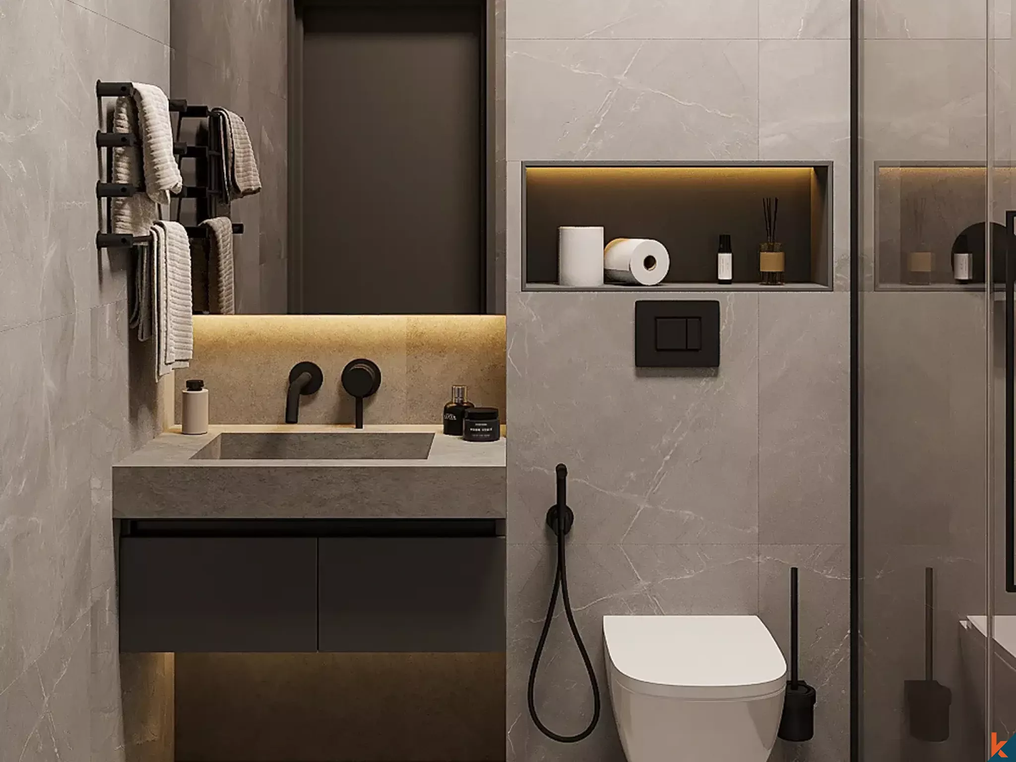 Rumah Toko Berbentuk Townhouse Baru dan Modern dengan Dua Kamar Tidur di Pusat Umalas