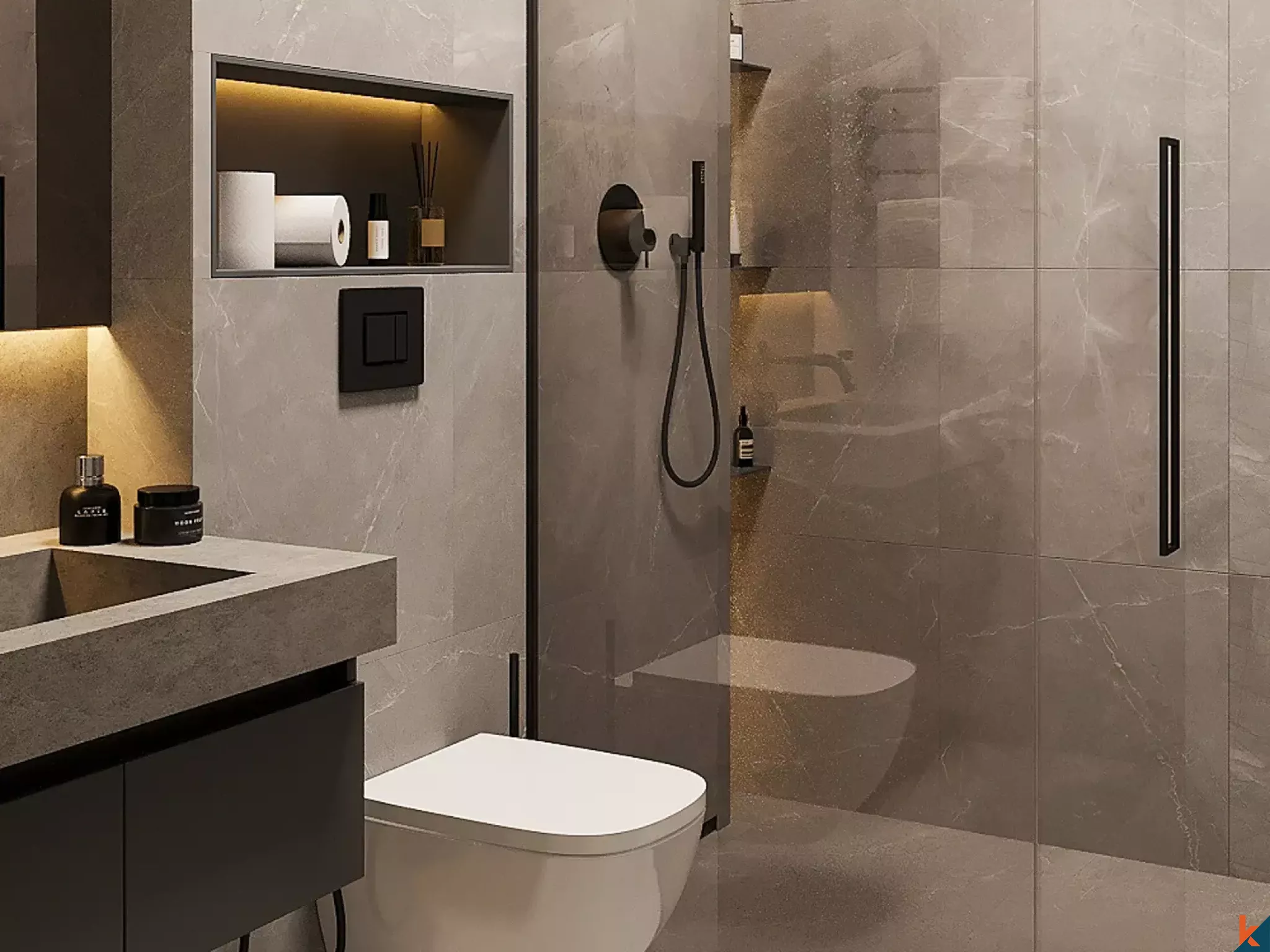 Rumah Toko Berbentuk Townhouse Baru dan Modern dengan Dua Kamar Tidur di Pusat Umalas