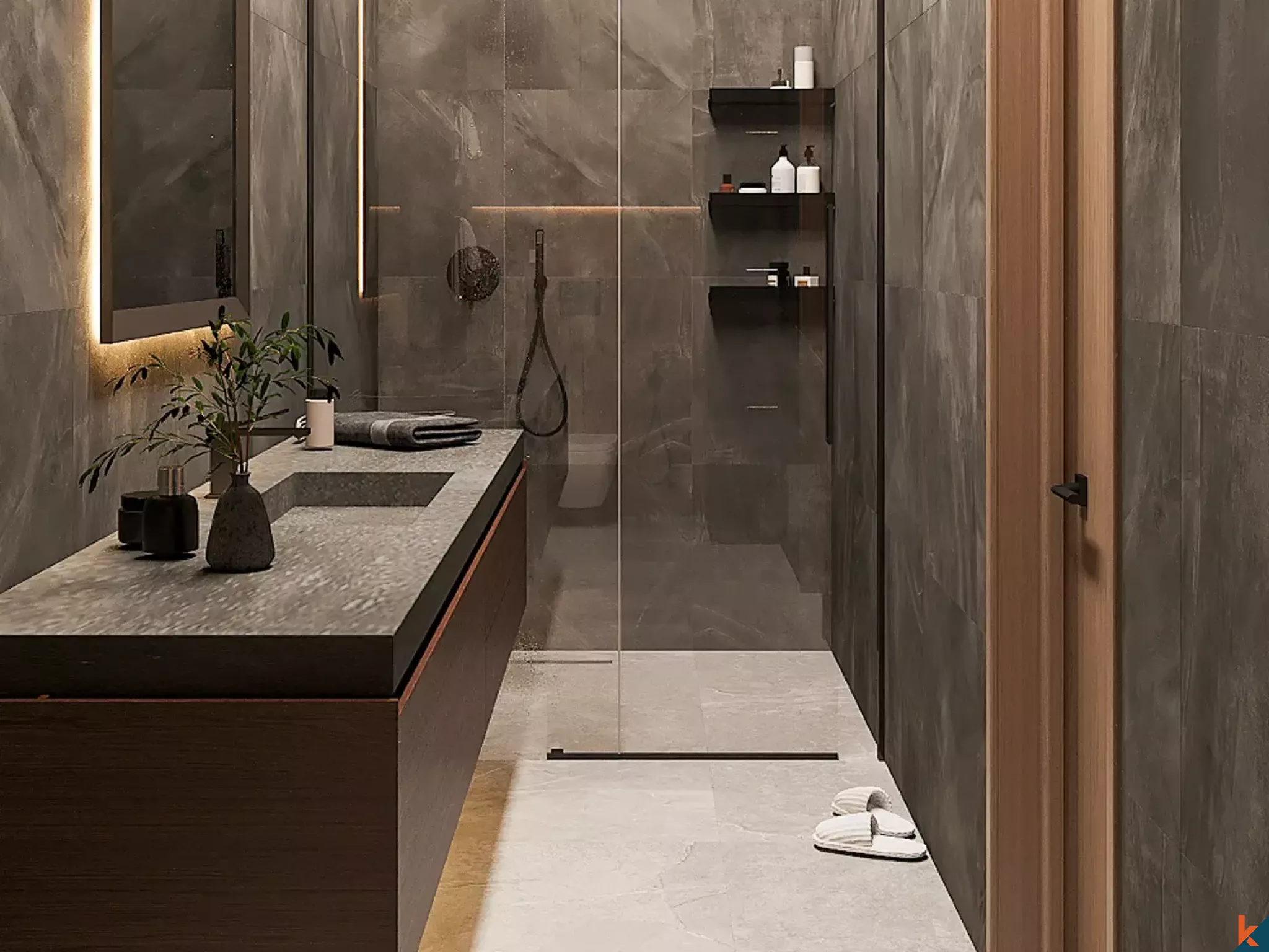 Rumah Toko Berbentuk Townhouse Baru dan Modern dengan Dua Kamar Tidur di Pusat Umalas