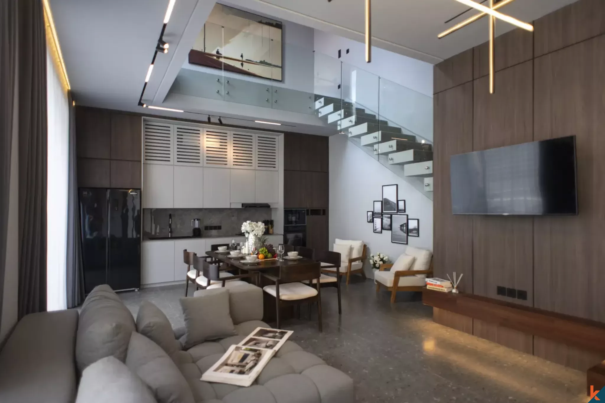 Villa Sewa Tiga Kamar Tidur Modern di Pusat Umalas