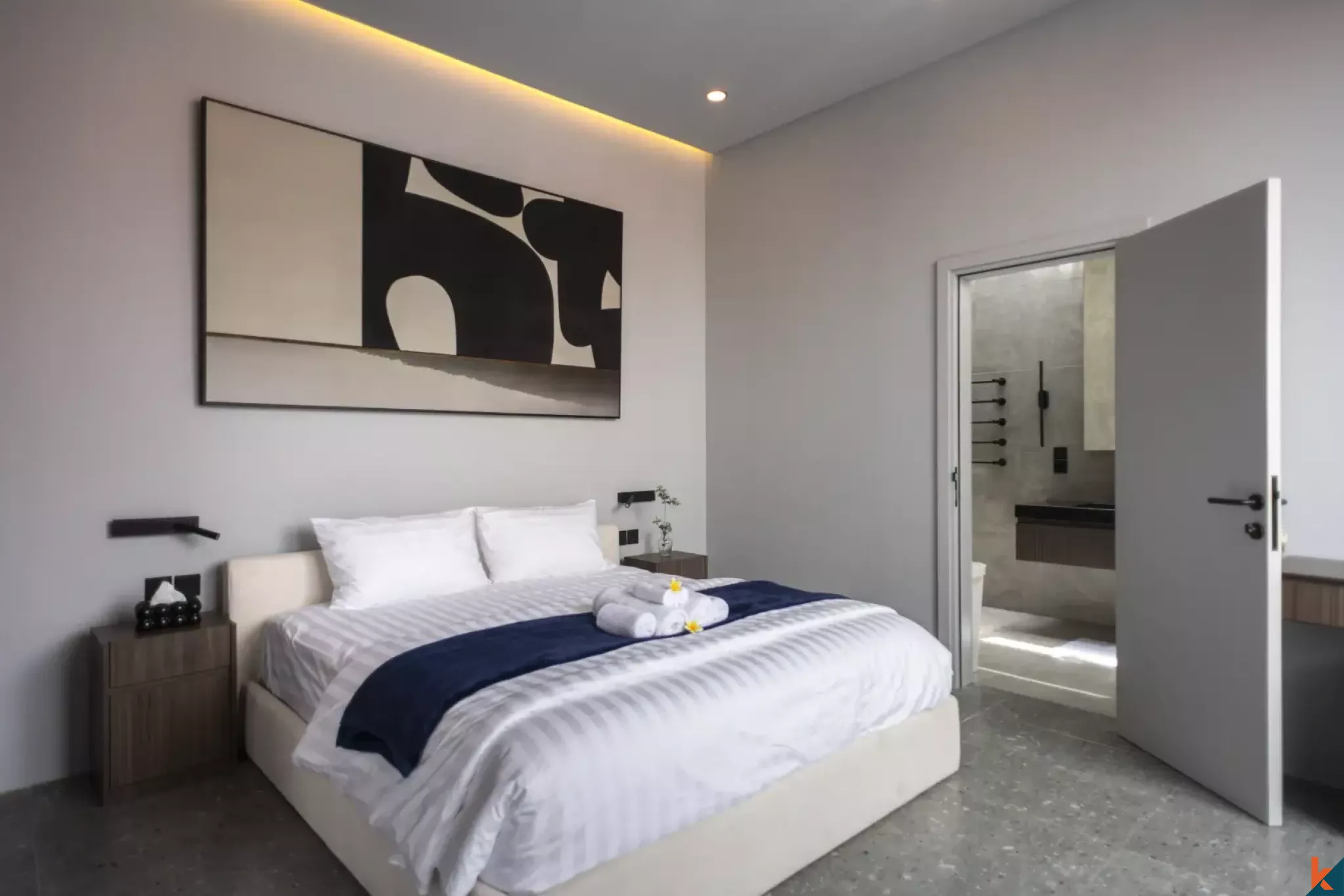 Villa Sewa Tiga Kamar Tidur Modern di Pusat Umalas