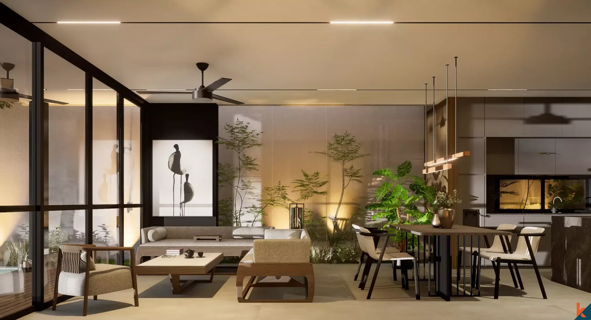 Propriété à louer de deux chambres avec vue sur les rizières à Ubud (livré en août 2026)