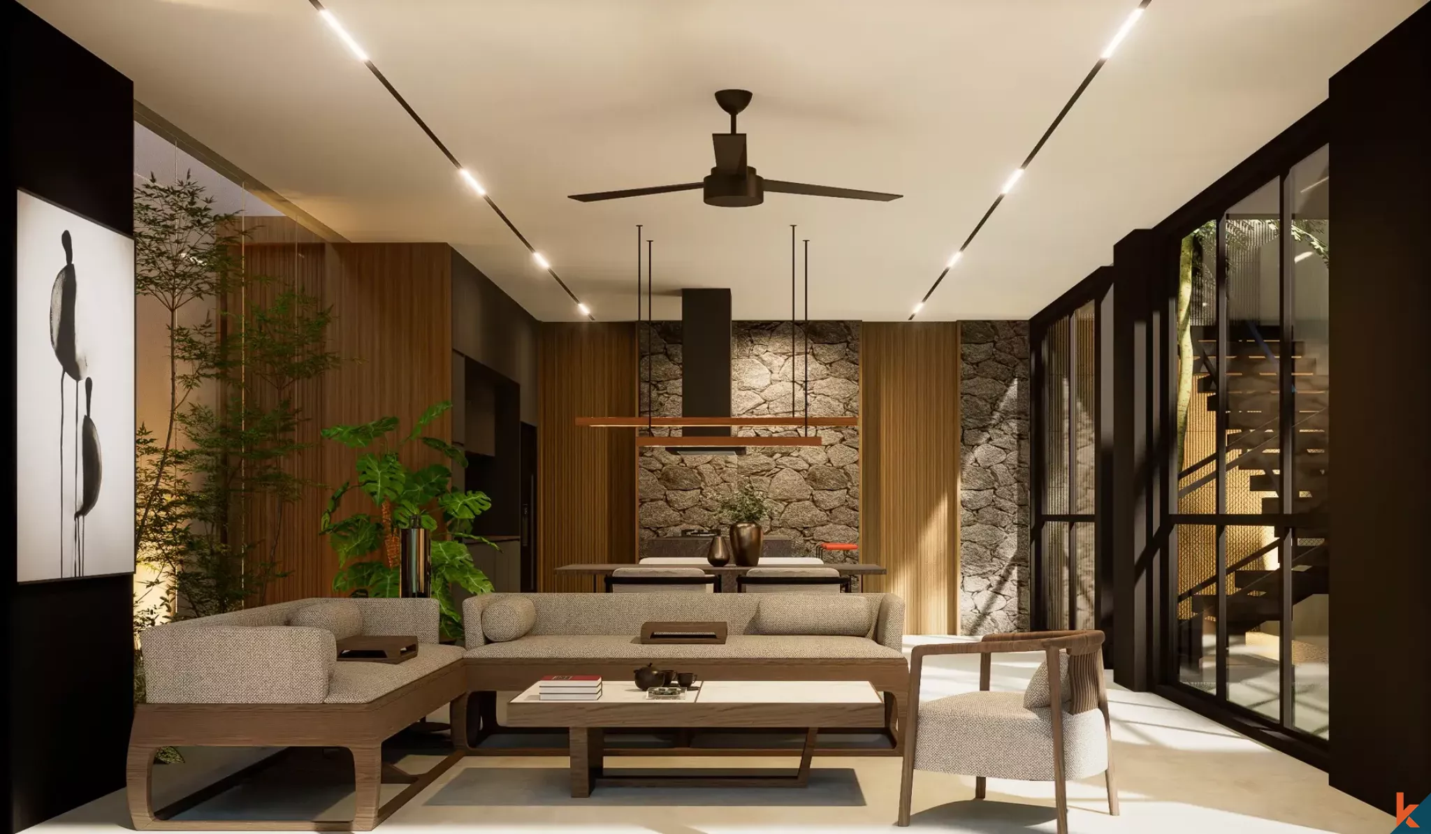 Propriété à louer de deux chambres avec vue sur les rizières à Ubud (livré en août 2026)