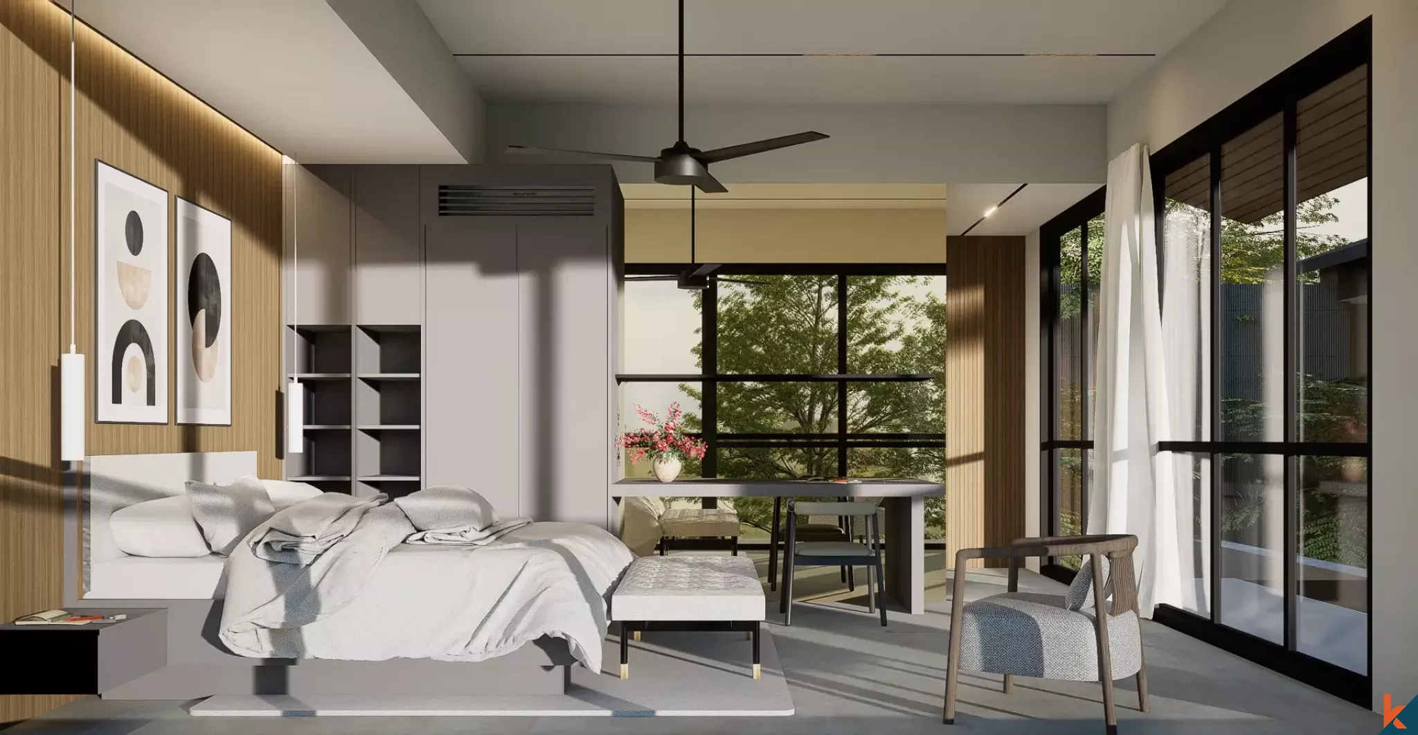 Propriété à louer de deux chambres avec vue sur les rizières à Ubud (livré en août 2026)