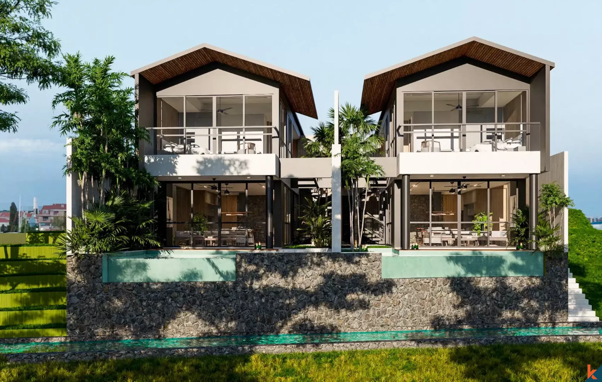 Propriété à louer de deux chambres avec vue sur les rizières à Ubud (livré en août 2026)