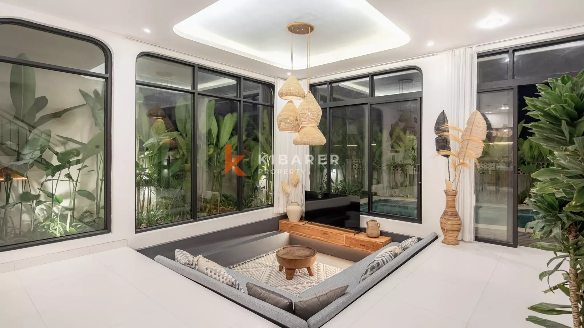 Minimalist Modern Two-Bedroom Villa with Sunken Living Room in Berawa