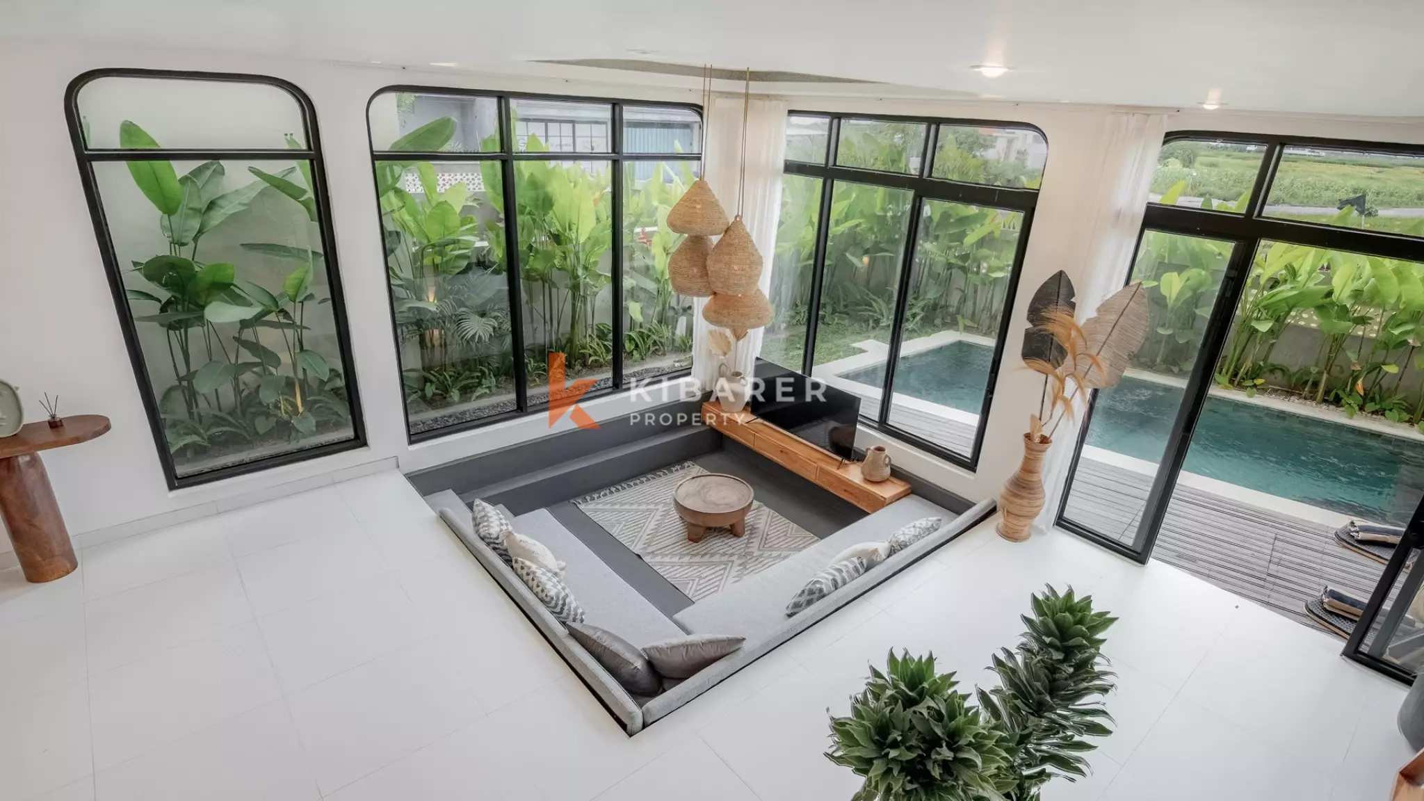 Minimalist Modern Two-Bedroom Villa with Sunken Living Room in Berawa