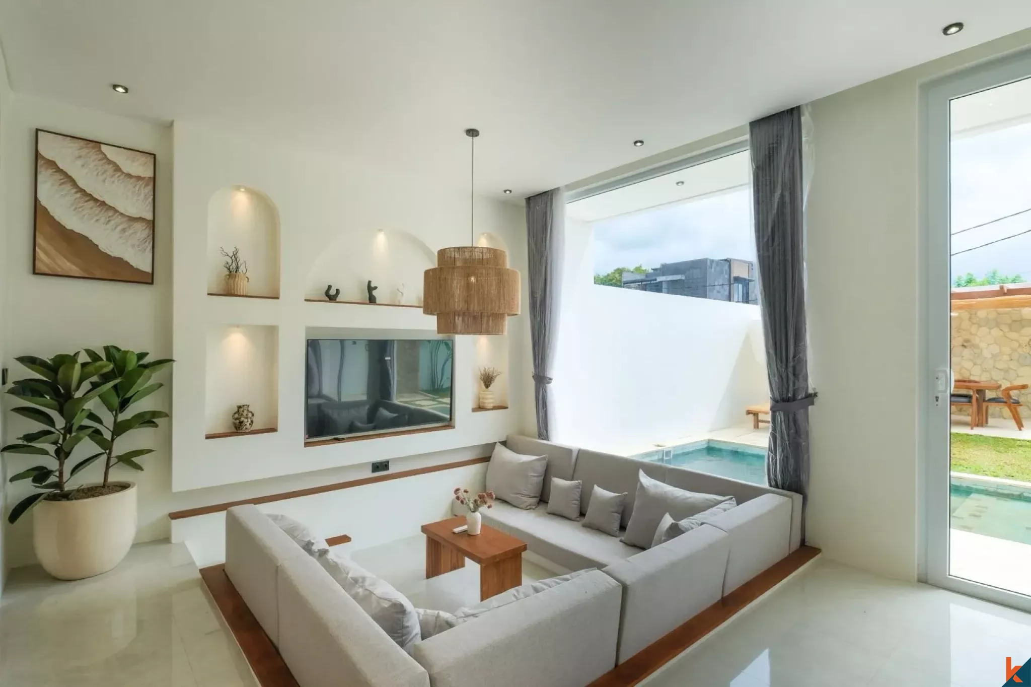 Vila sewa bergaya Mediterania dua kamar tidur baru di daerah Uluwatu