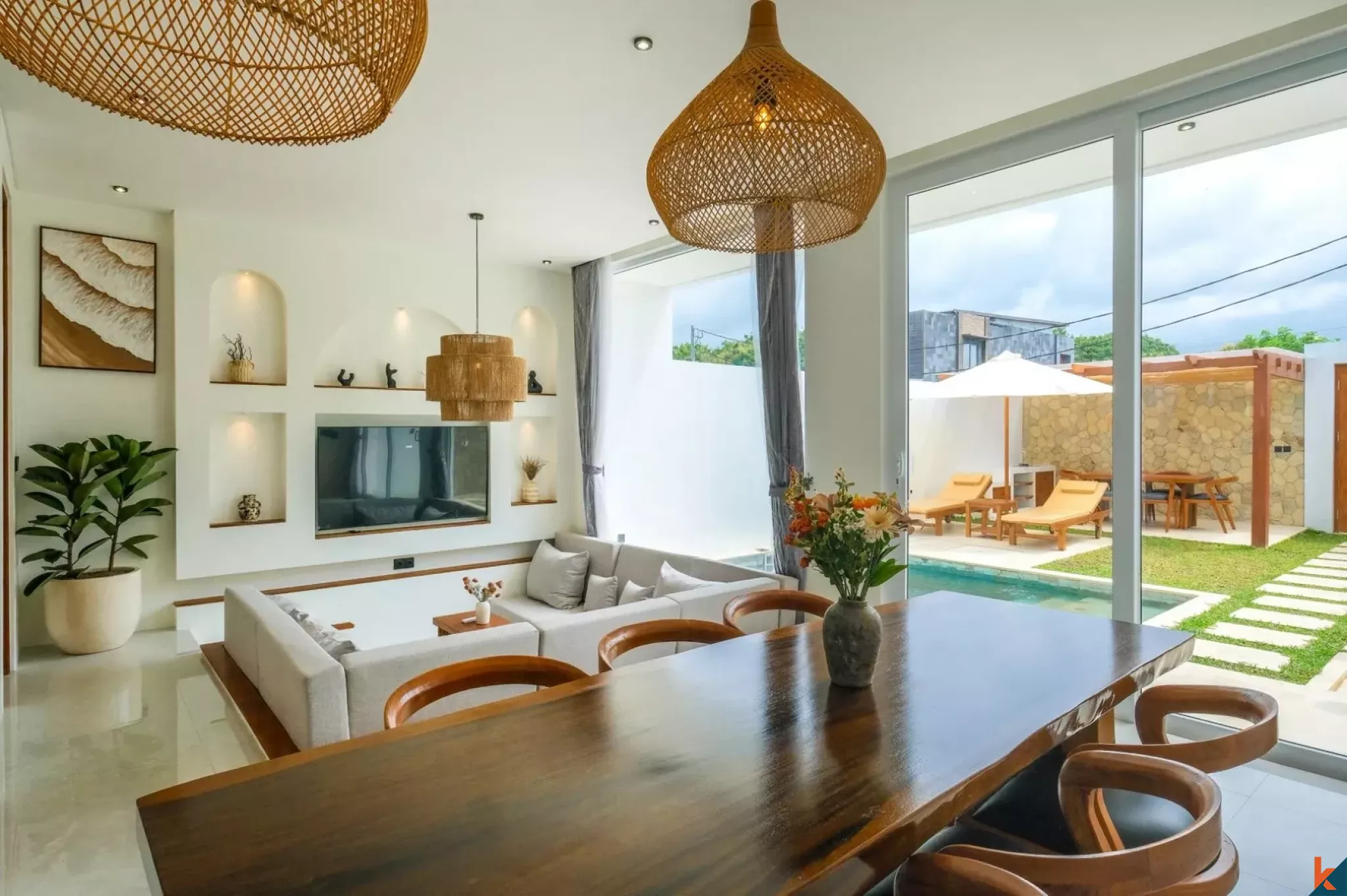 Vila sewa bergaya Mediterania dua kamar tidur baru di daerah Uluwatu