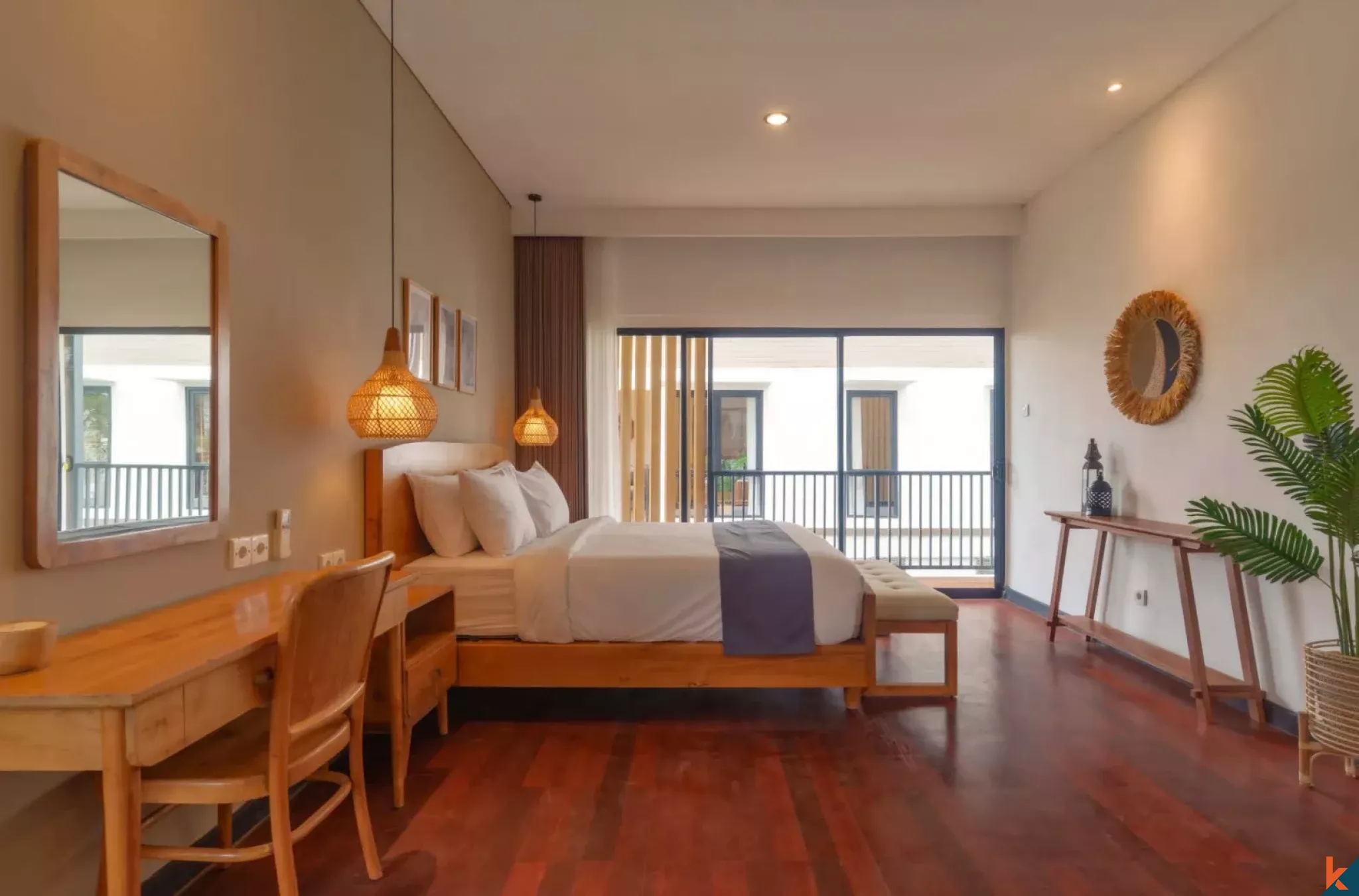 Villa menawan dengan tiga kamar tidur dan hak milik dijual di Canggu