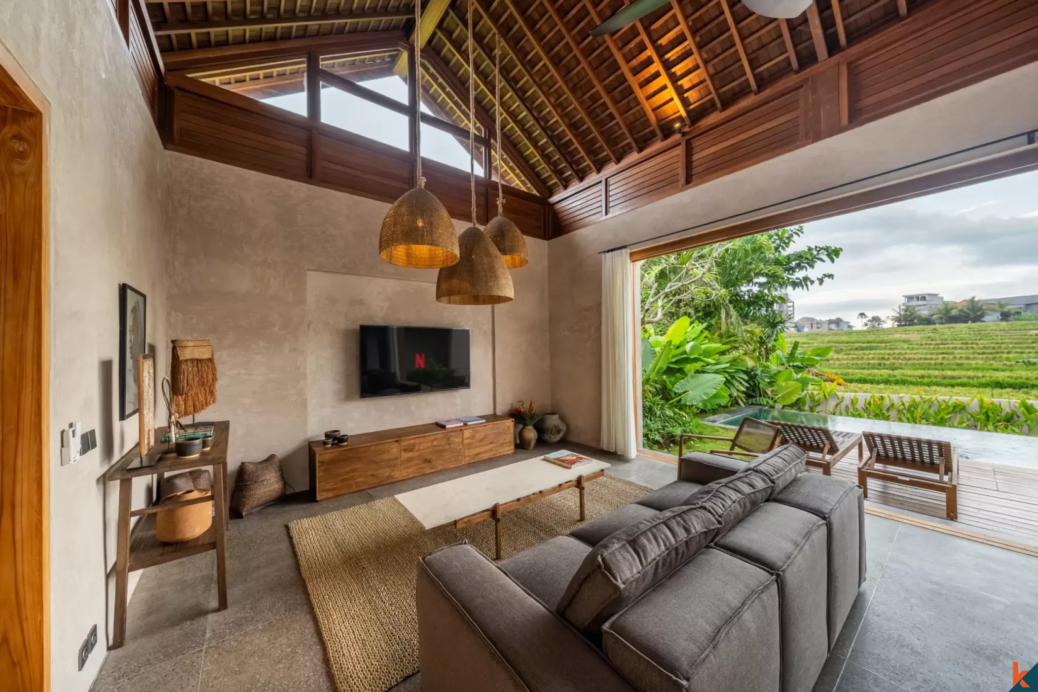 Serene two bedroom leasehold property with ricefield view in Seseh