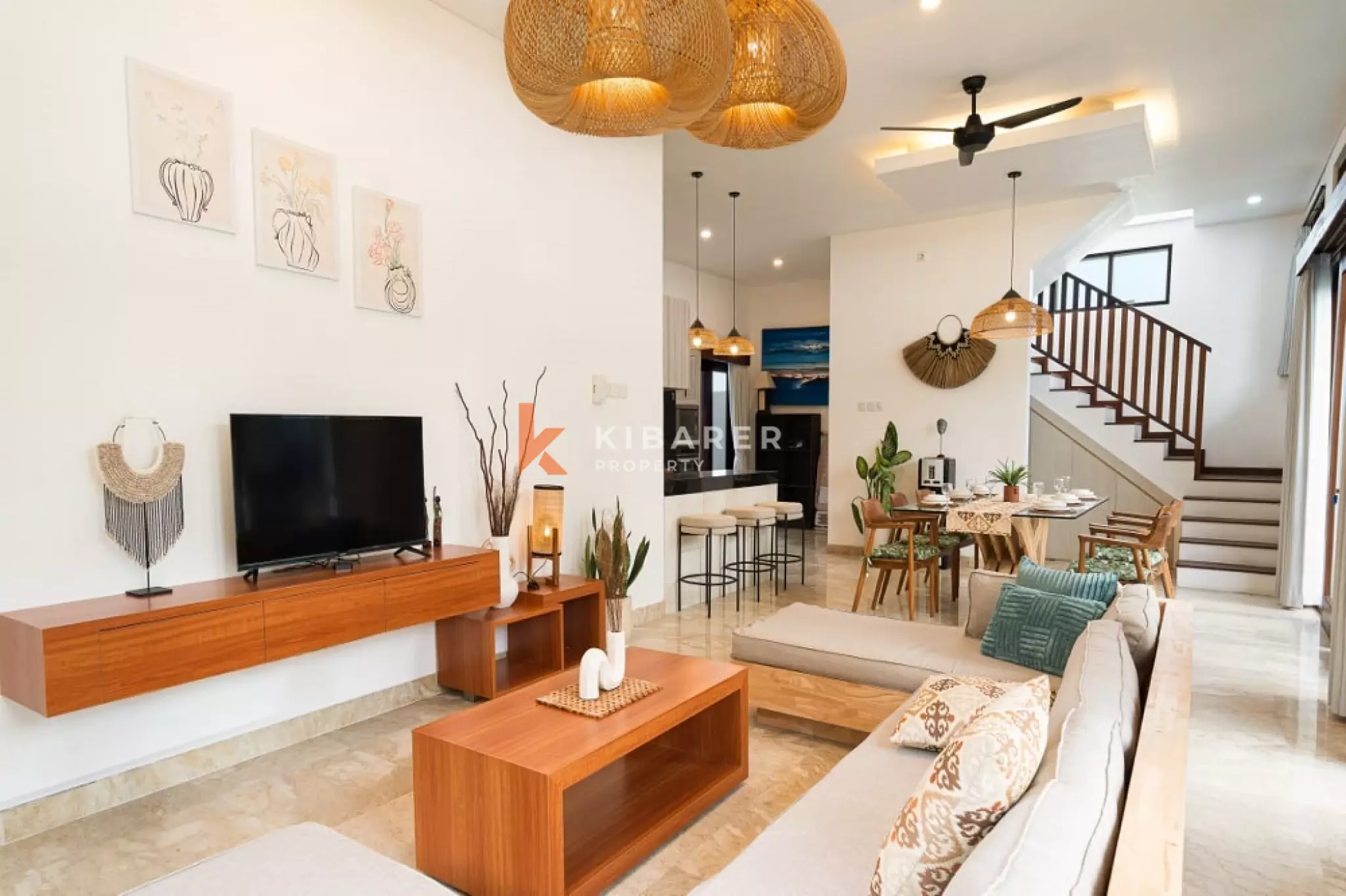 Vie luxueuse dans une villa de trois chambres au centre de Berawa