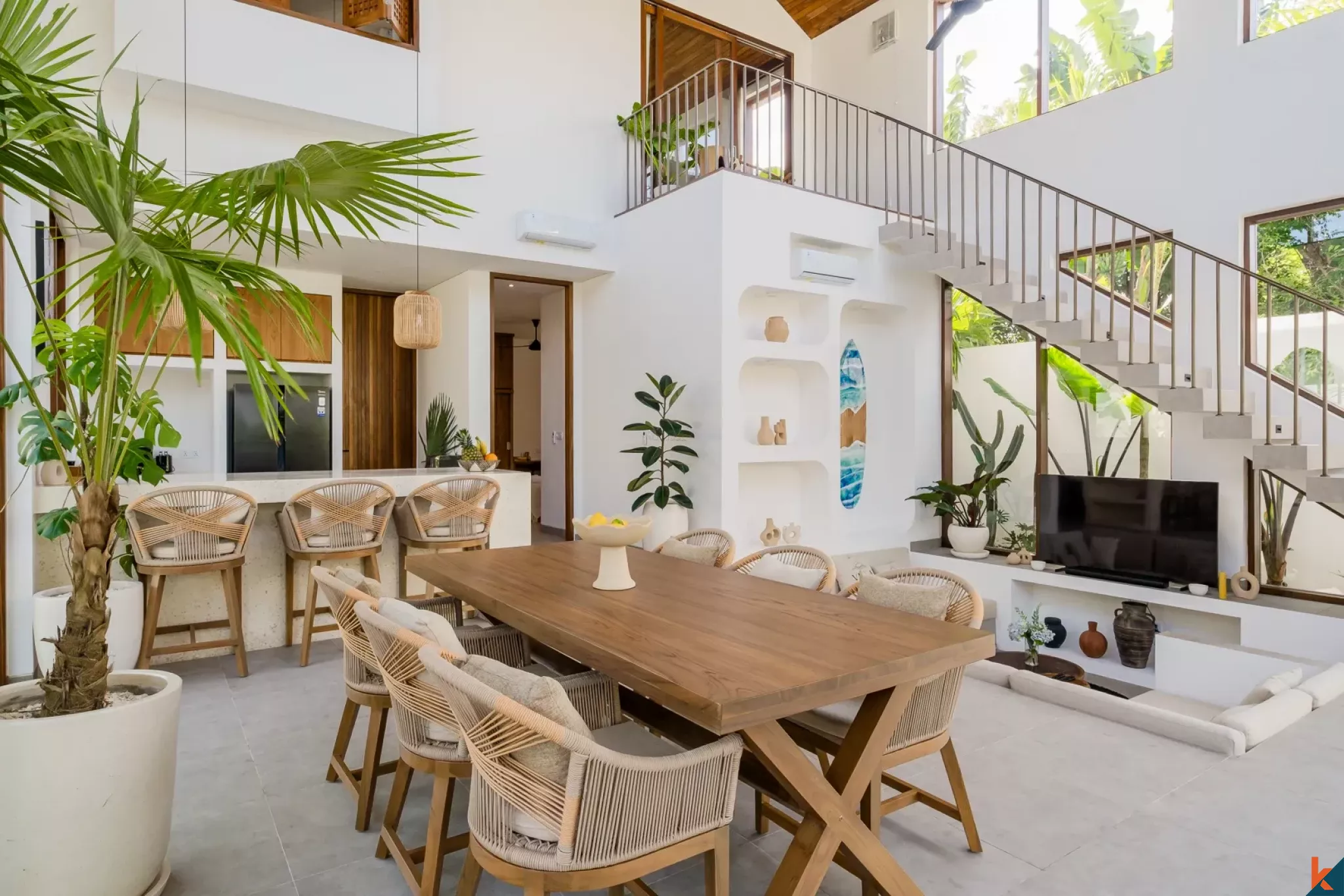 Vila sewa dua kamar tidur yang stylish dan baru di Ungasan