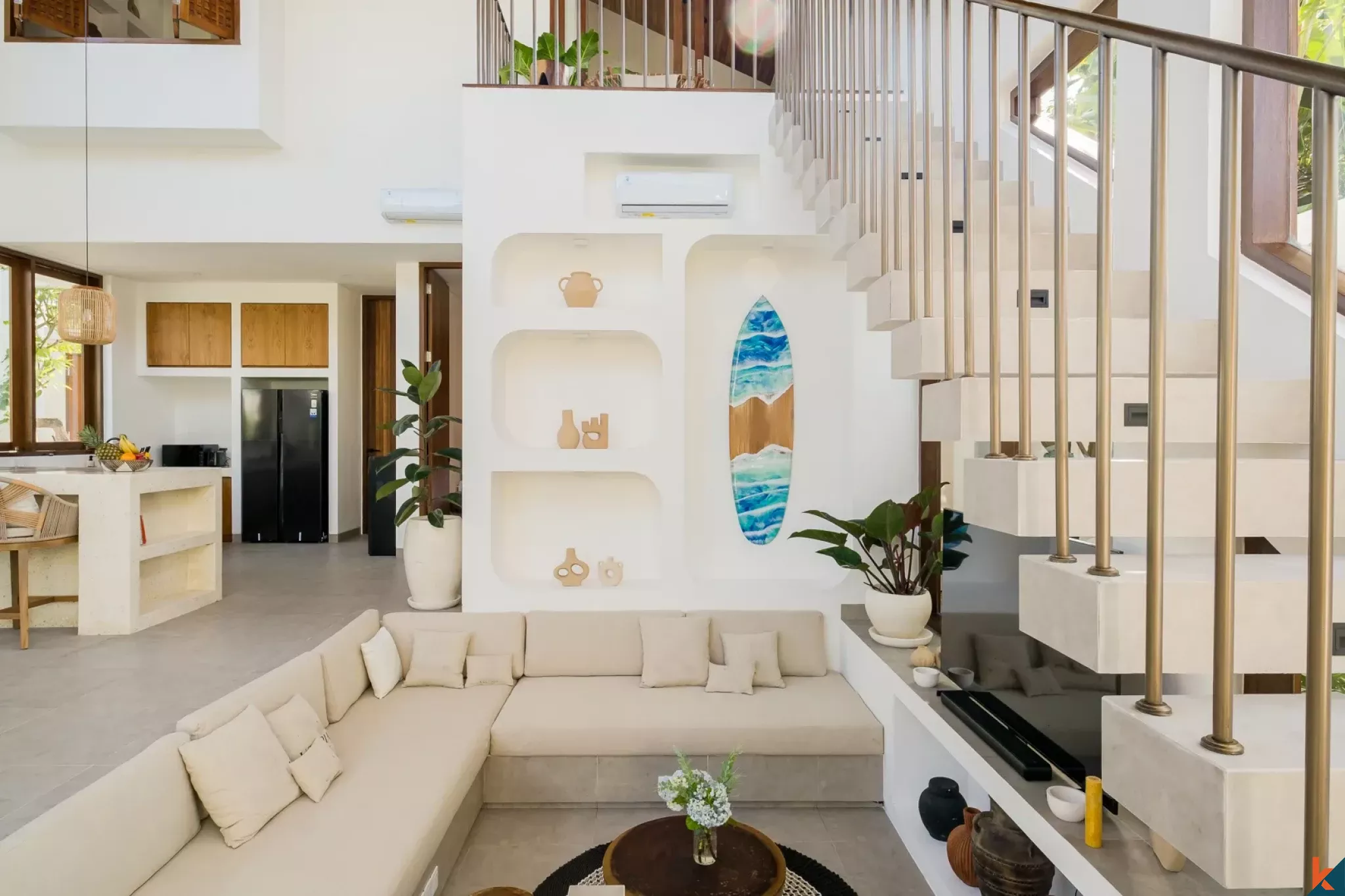 Vila sewa dua kamar tidur yang stylish dan baru di Ungasan