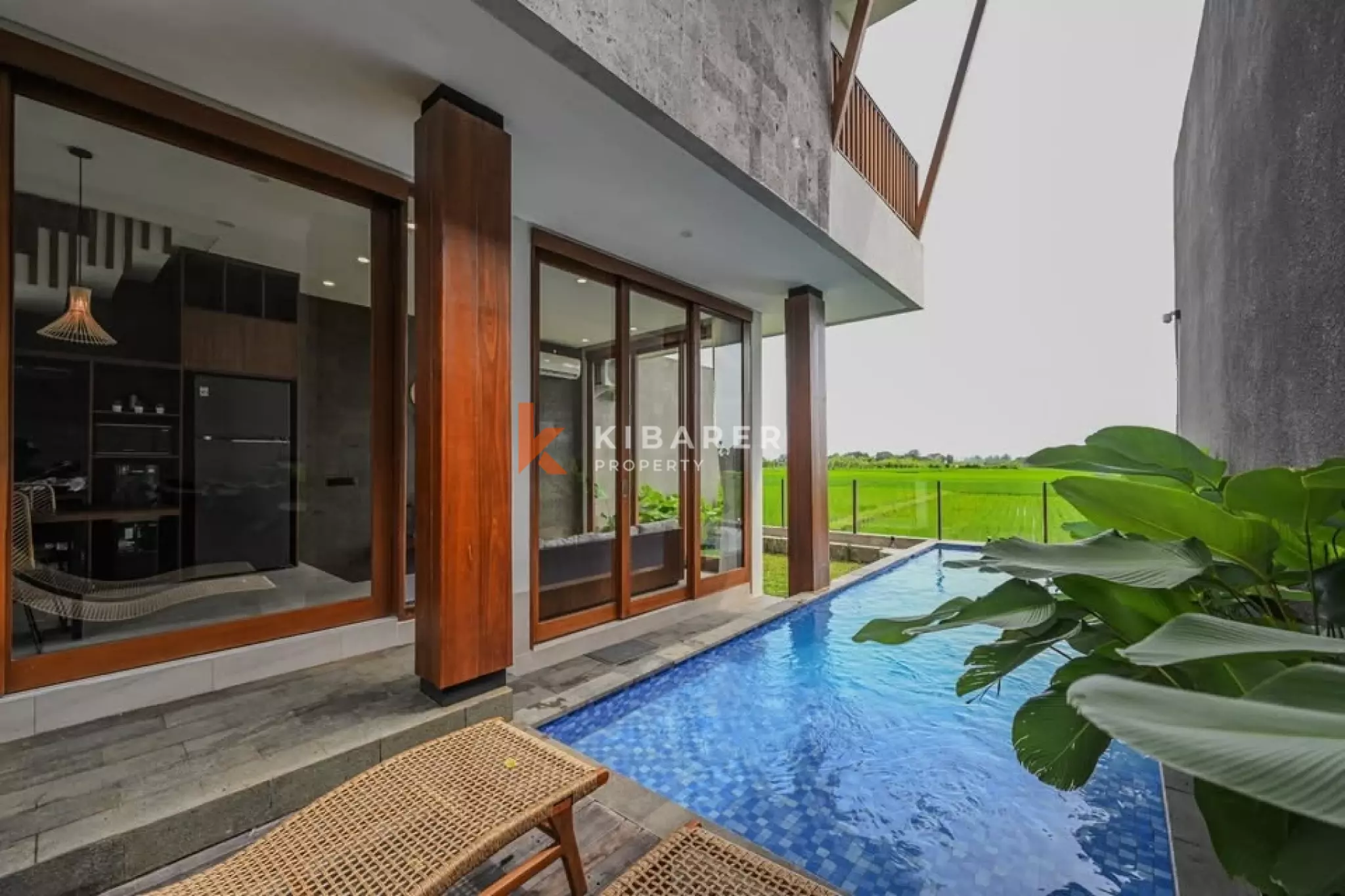 Modern Beachside Two Bedroom Villa with Private Pool and Paddy Views Kedungu