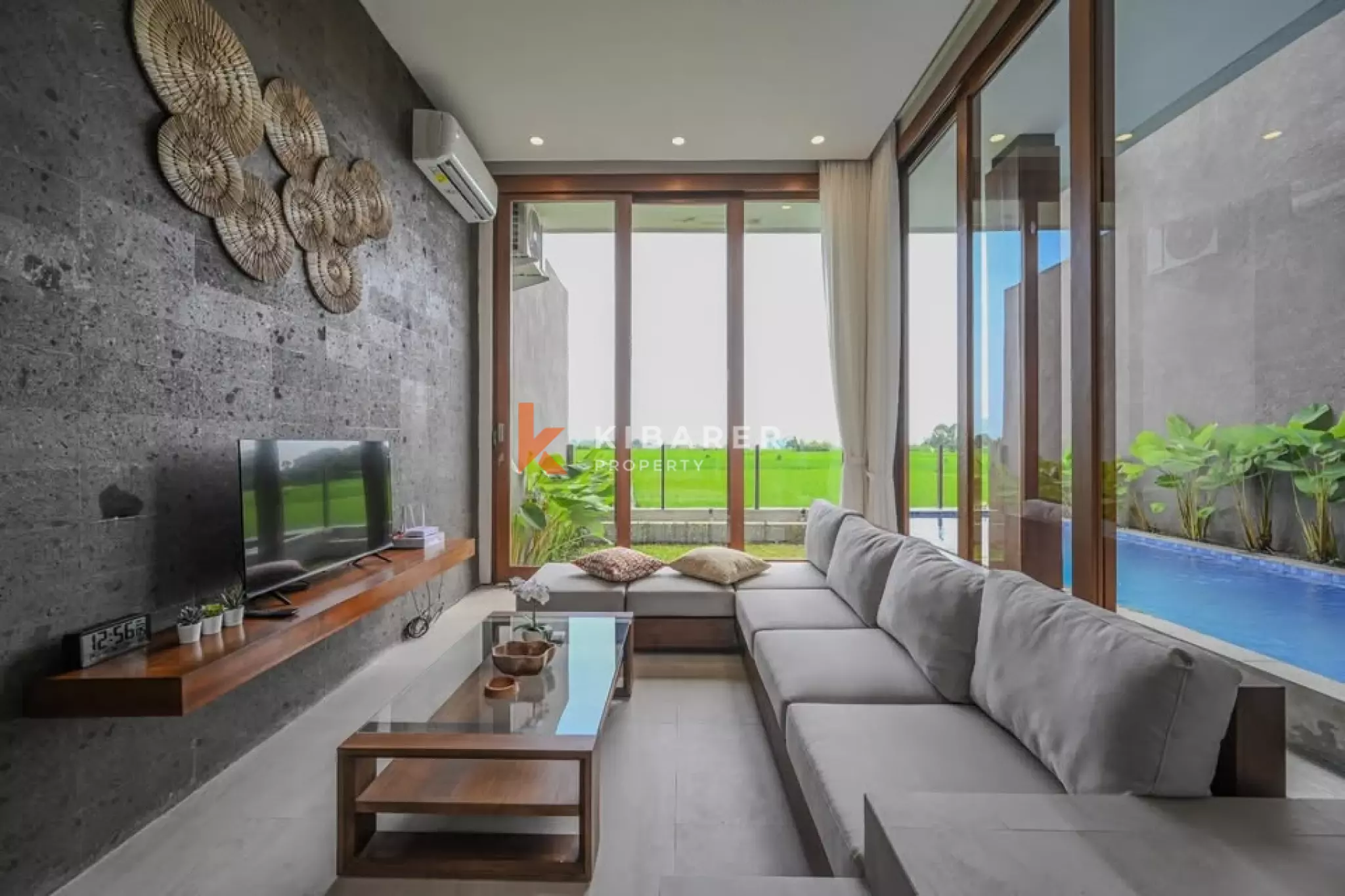 Modern Beachside Two Bedroom Villa with Private Pool and Paddy Views Kedungu