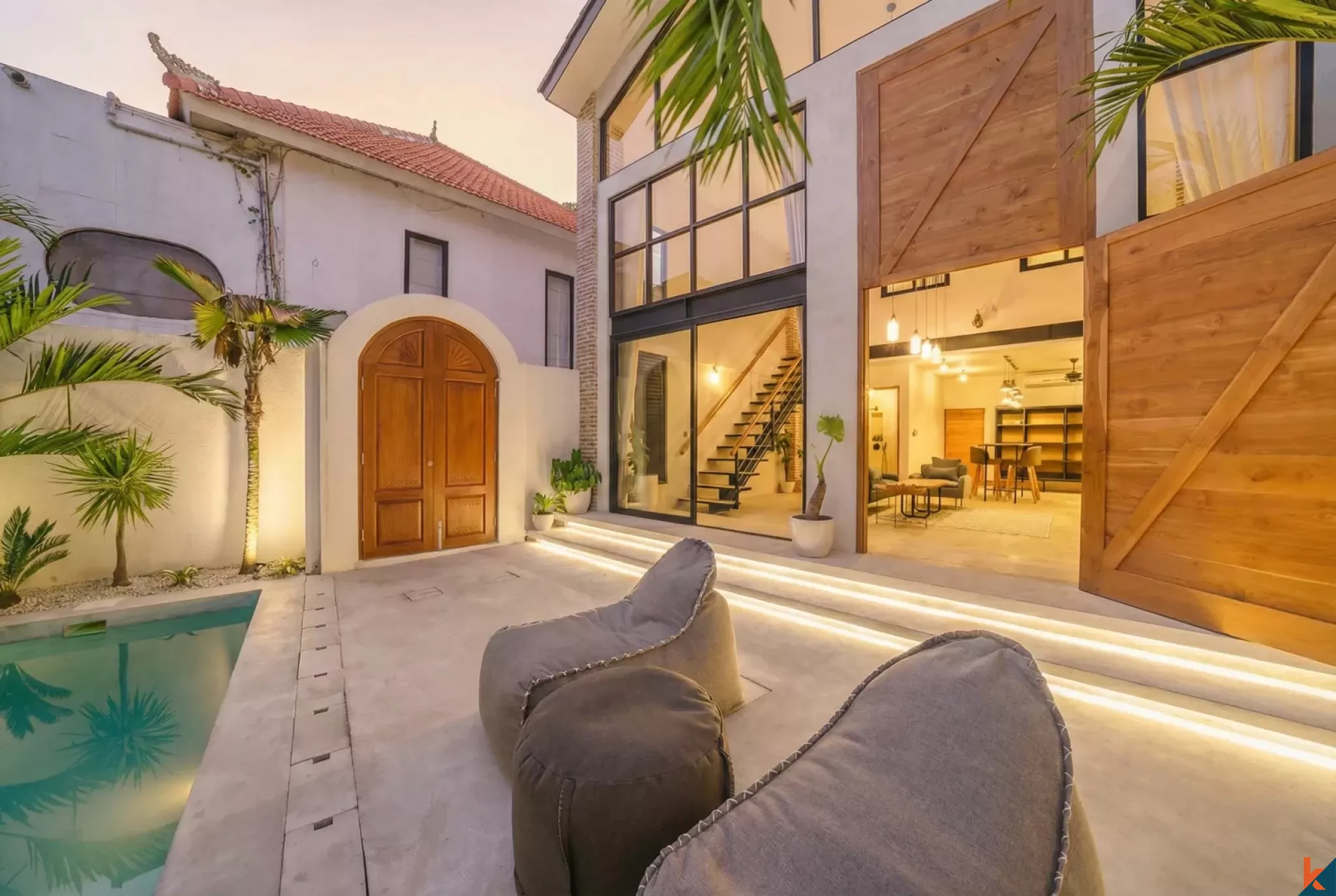 Superbe villa d'une chambre à coucher en location à Pererenan, quartier branché