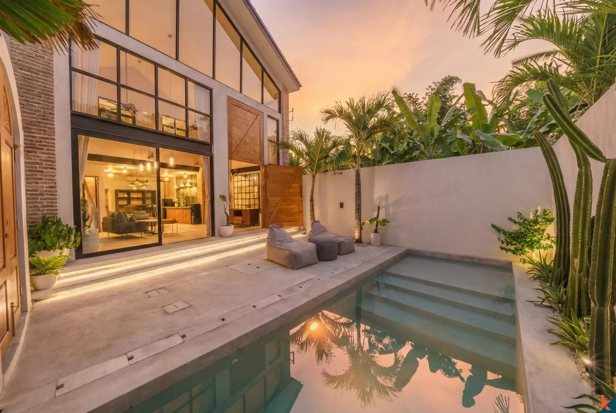 Superbe villa d'une chambre à coucher en location à Pererenan, quartier branché