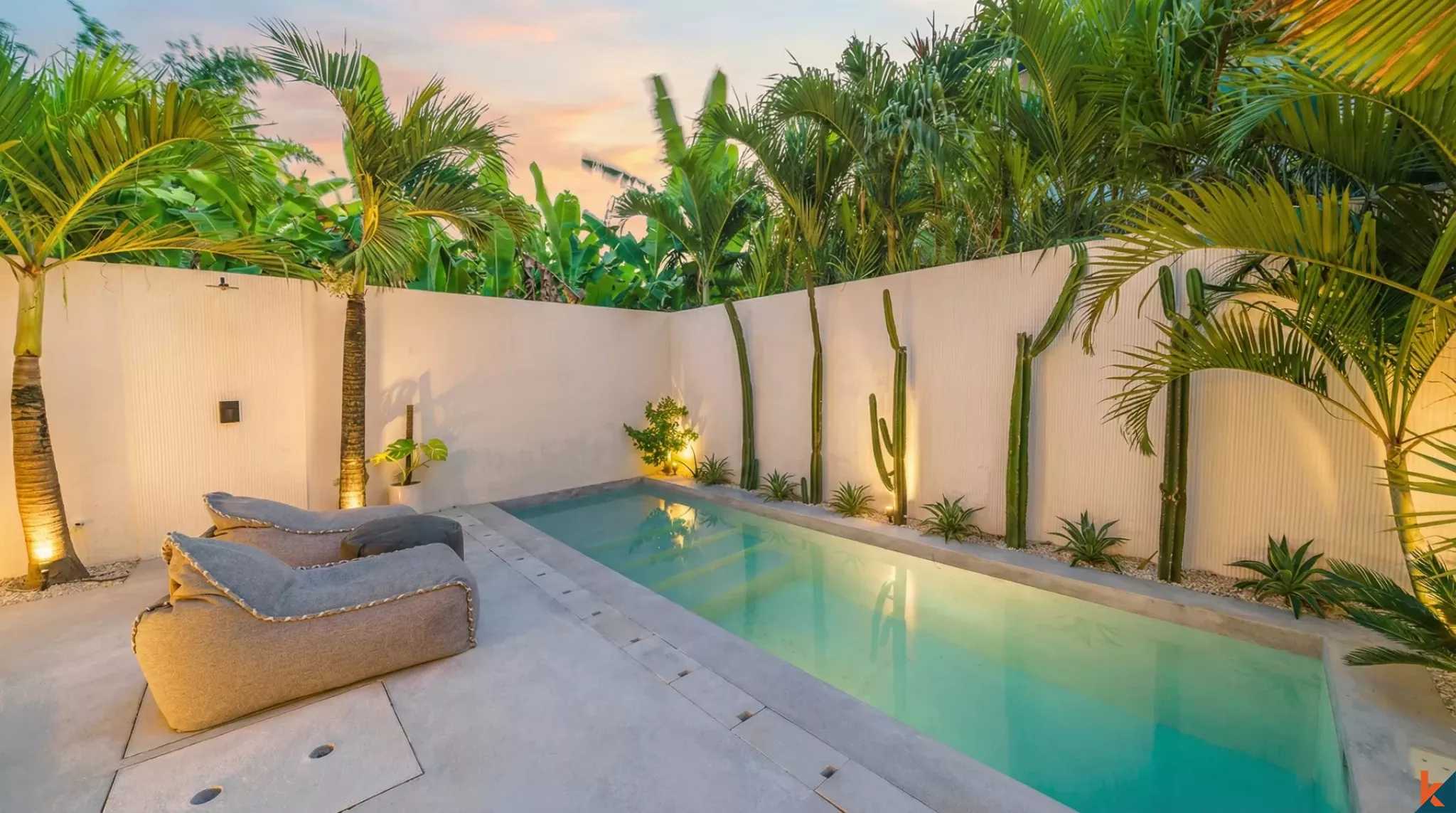 Superbe villa d'une chambre à coucher en location à Pererenan, quartier branché