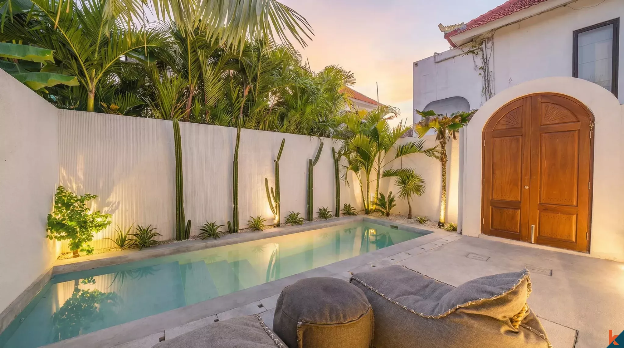 Superbe villa d'une chambre à coucher en location à Pererenan, quartier branché