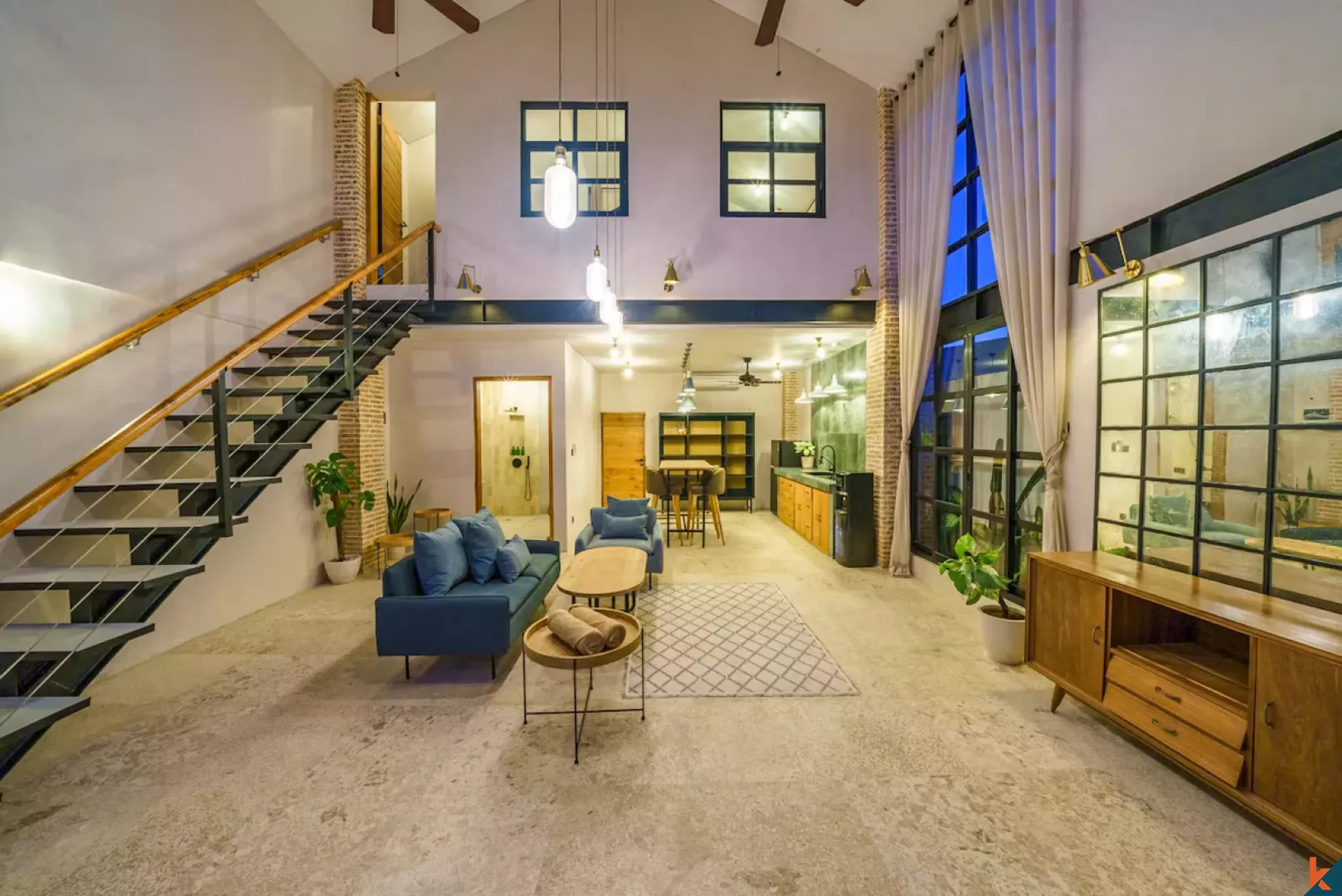 Superbe villa d'une chambre à coucher en location à Pererenan, quartier branché