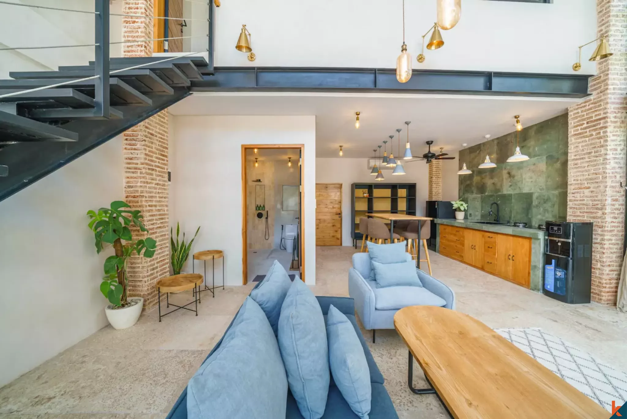 Superbe villa d'une chambre à coucher en location à Pererenan, quartier branché