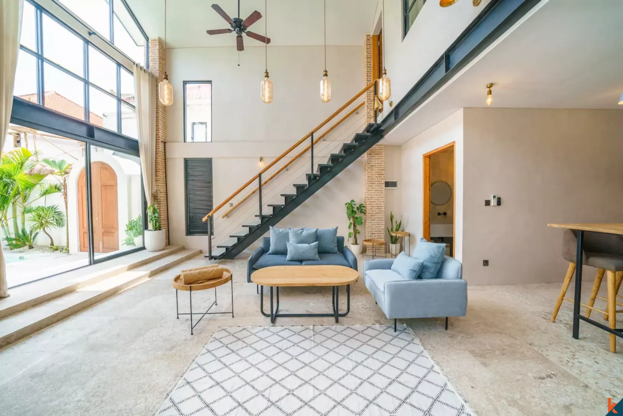 Superbe villa d'une chambre à coucher en location à Pererenan, quartier branché