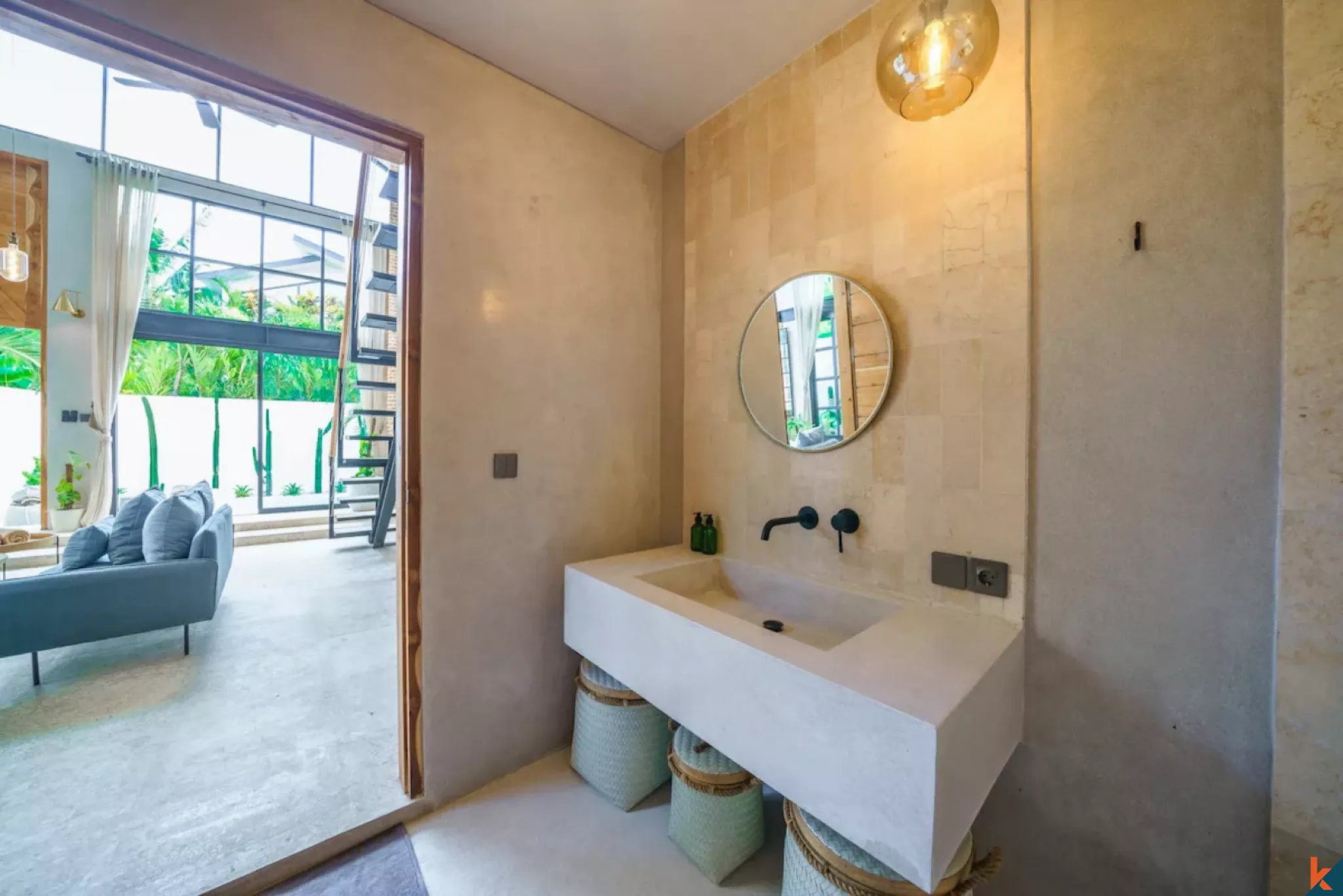 Superbe villa d'une chambre à coucher en location à Pererenan, quartier branché